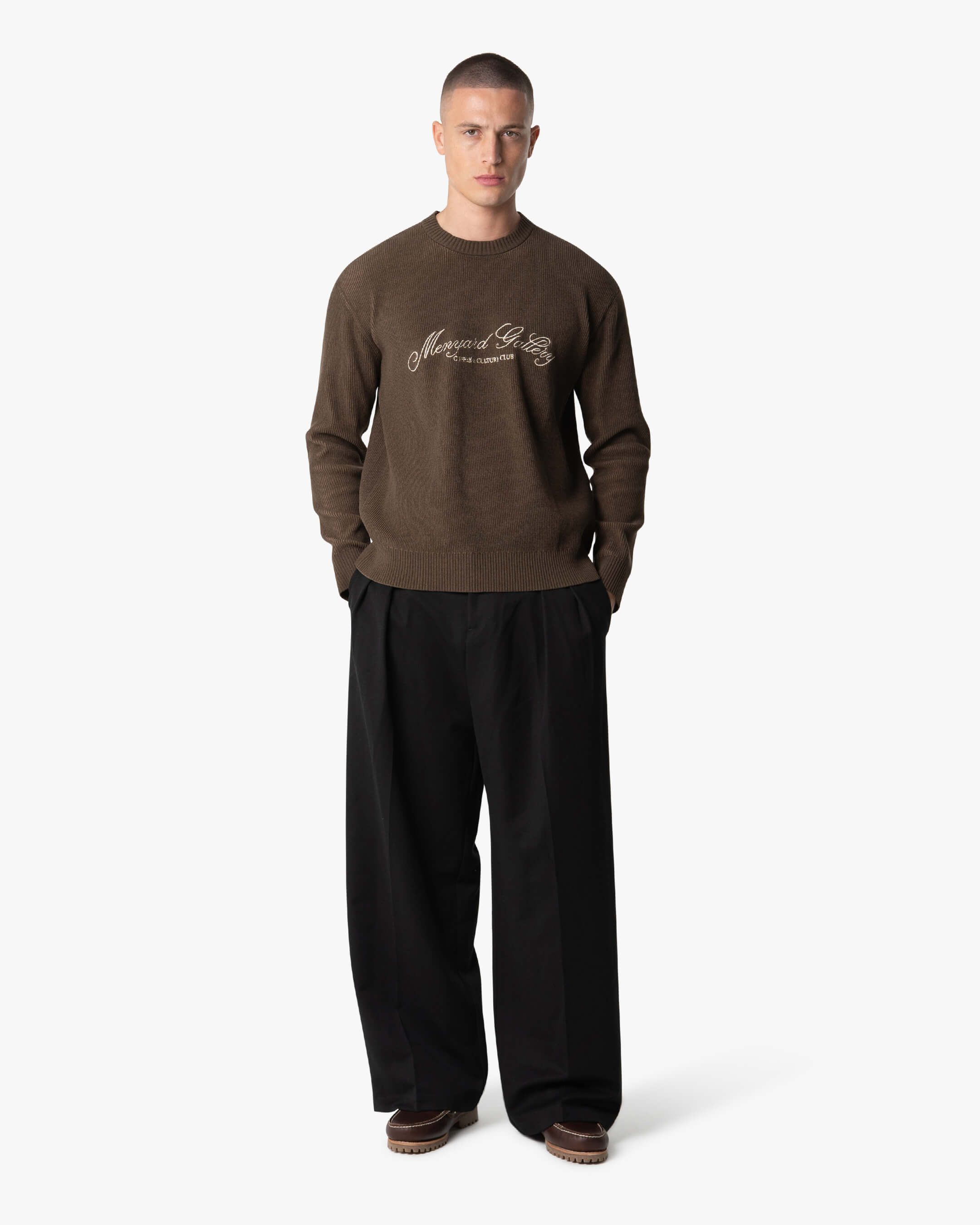 Culture Knitted Crewneck | Brown