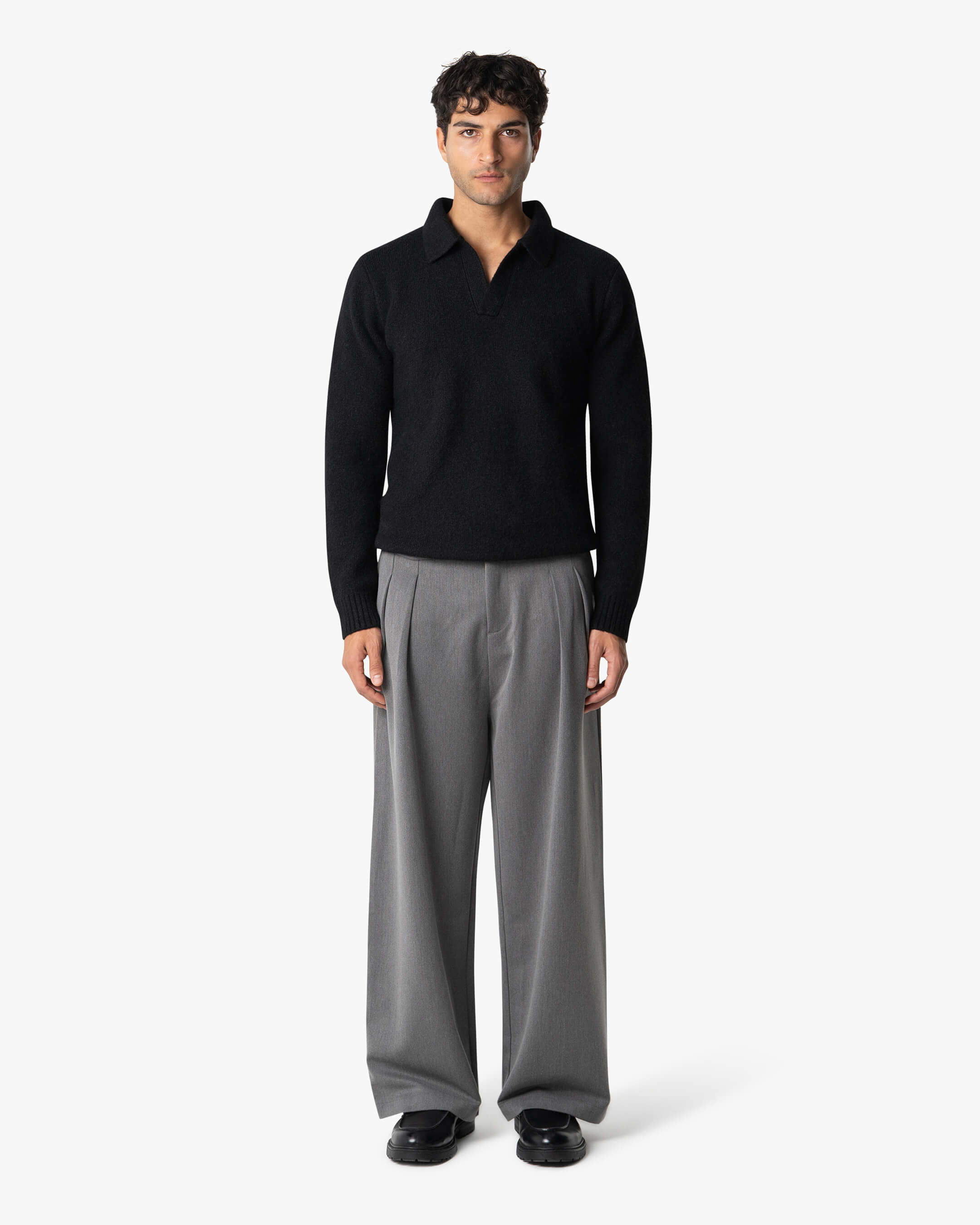 Regatta Regular Brushed Polo Sweater | Black