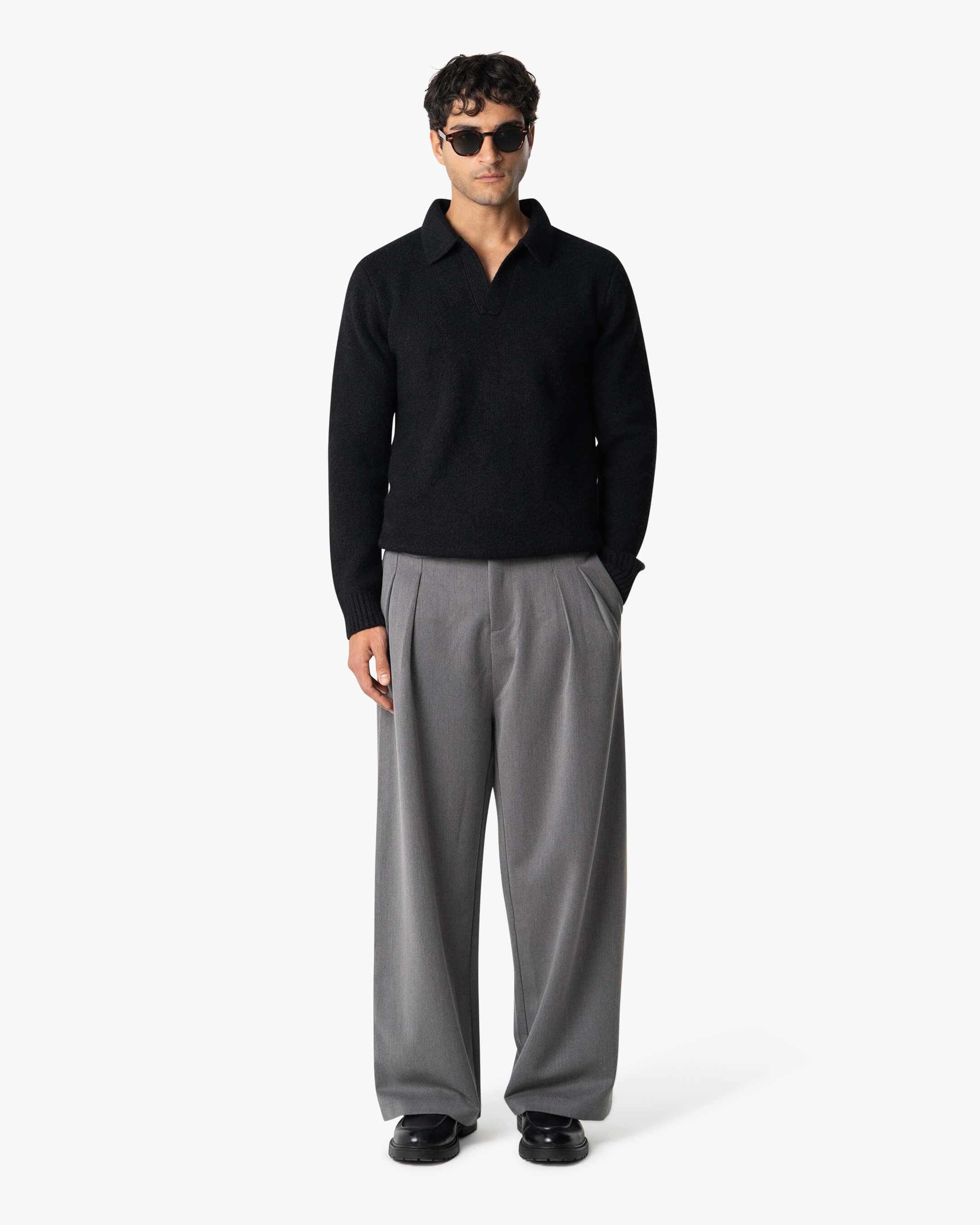 Regatta Regular Brushed Polo Sweater | Black