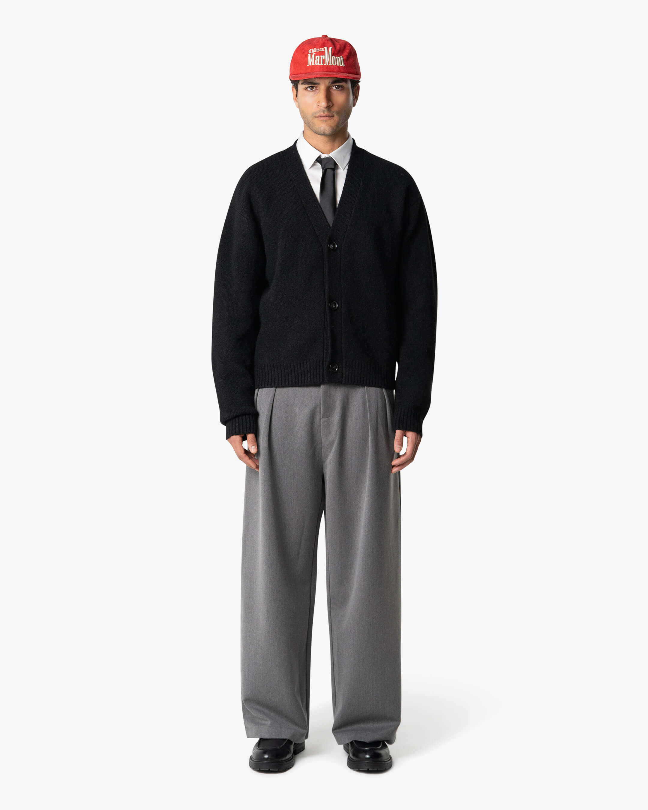 Marea V-Neck Brushed Cardigan | Black