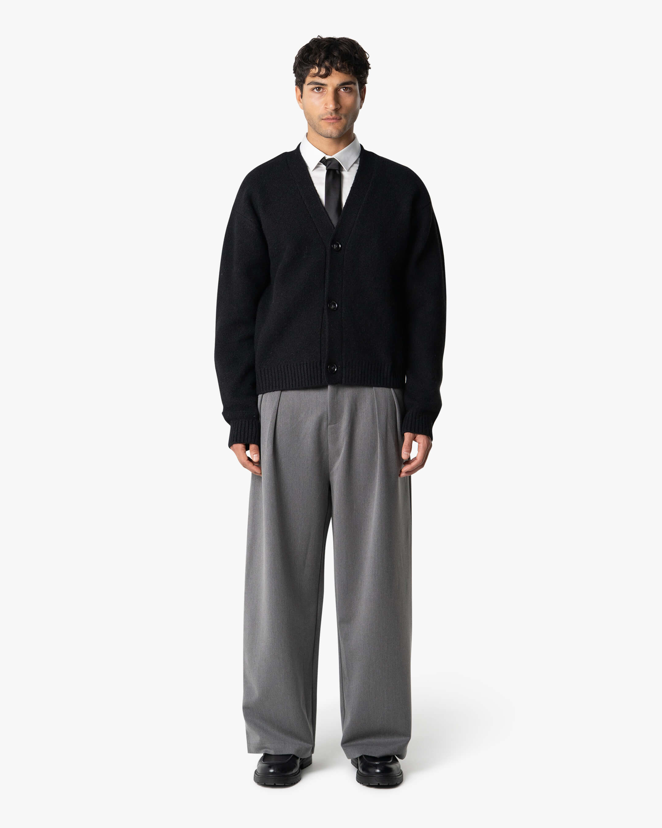 Marea V-Neck Brushed Cardigan | Black