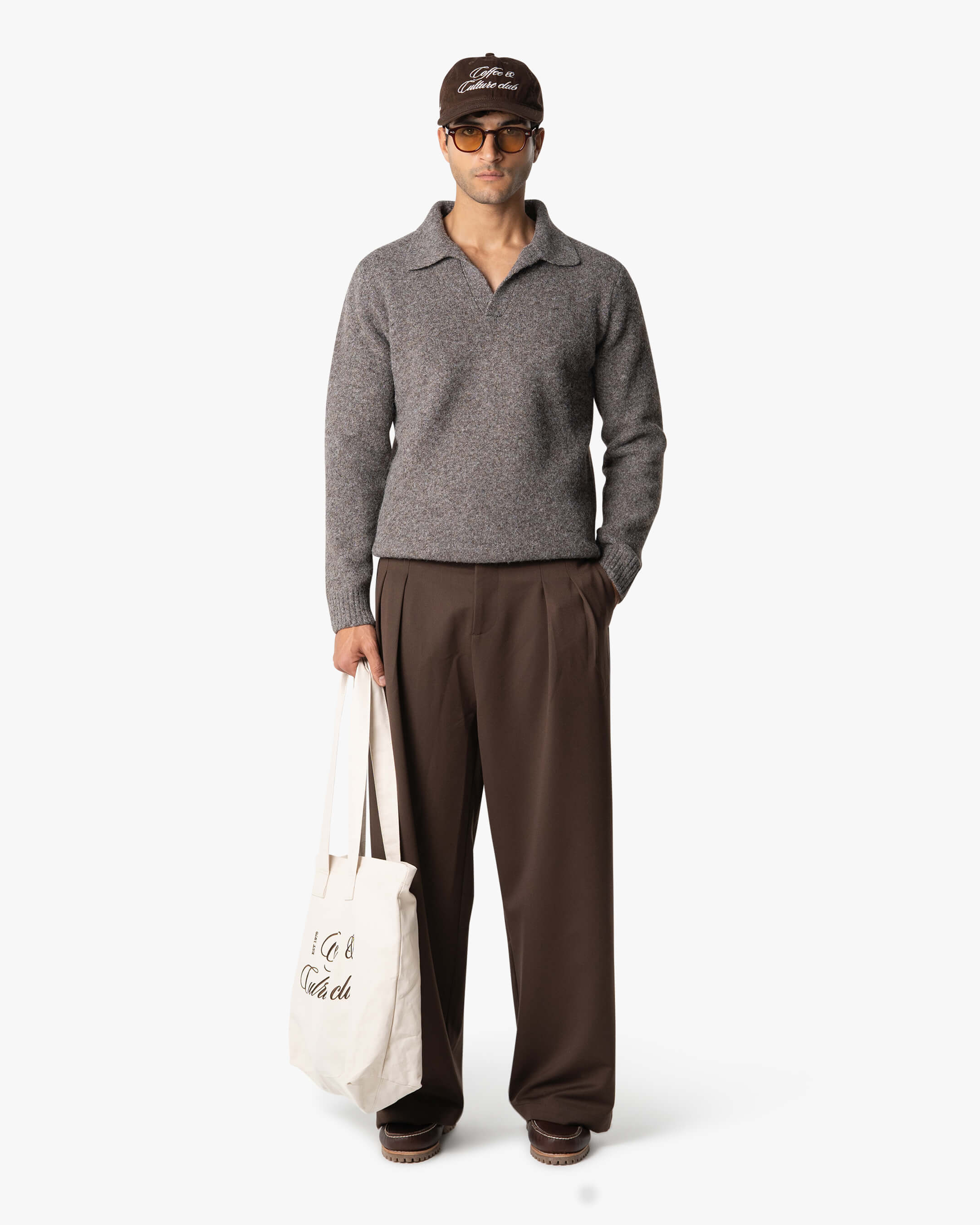 Regatta Regular Brushed Polo Sweater | Brown Melee