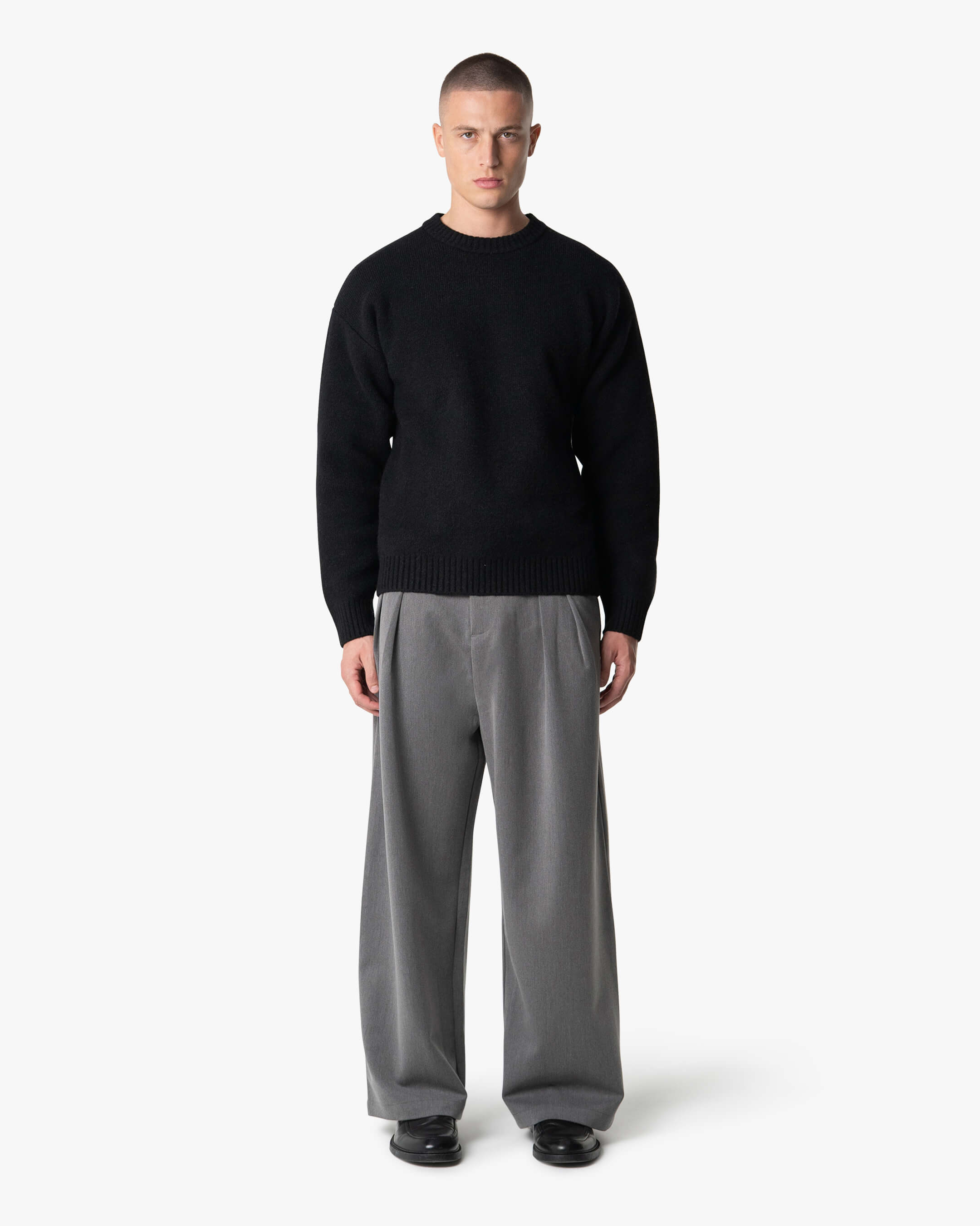 Brixton Wool-Blend Brushed Sweater | Black
