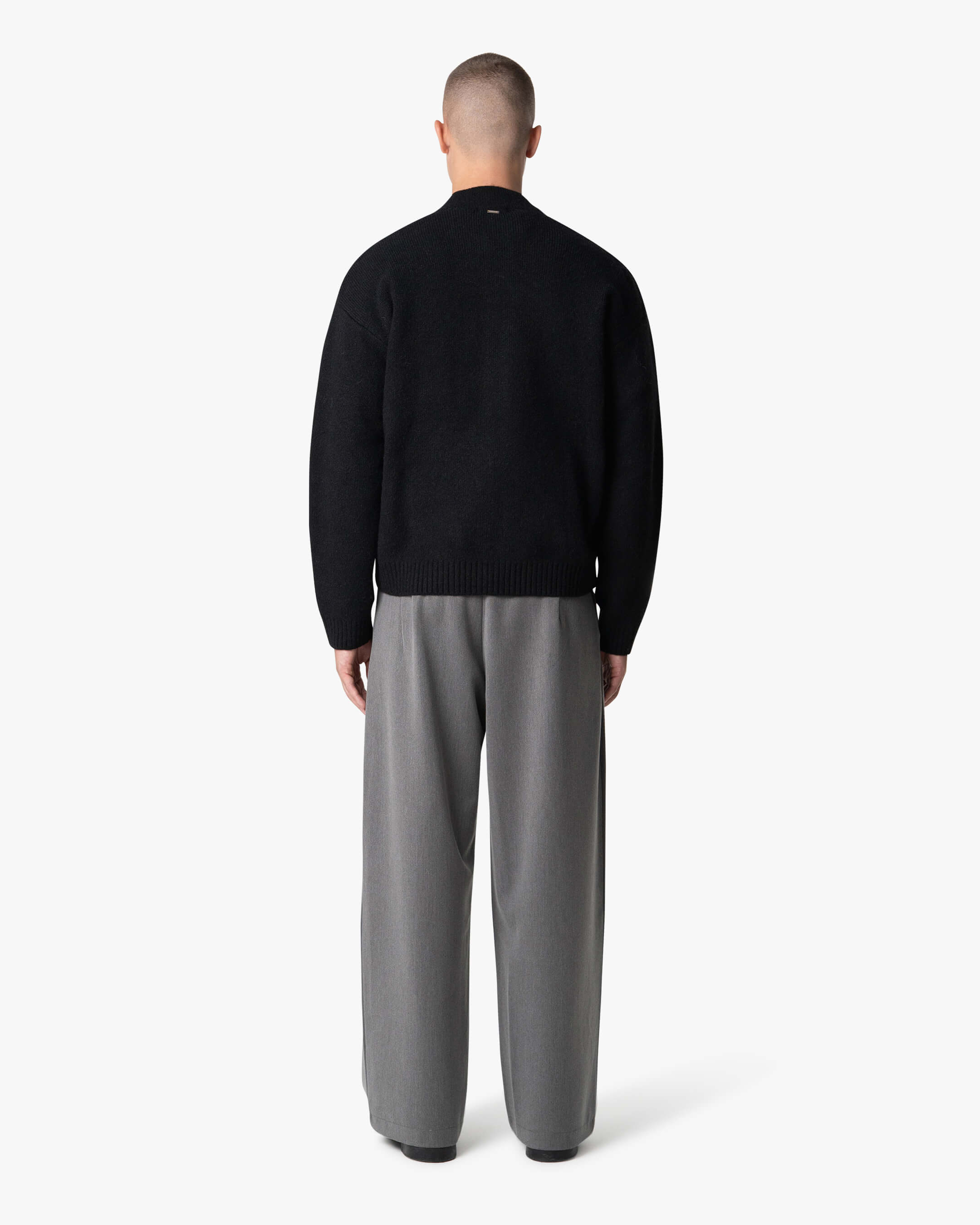 Signore Brushed Zip-Up Cardigan | Black