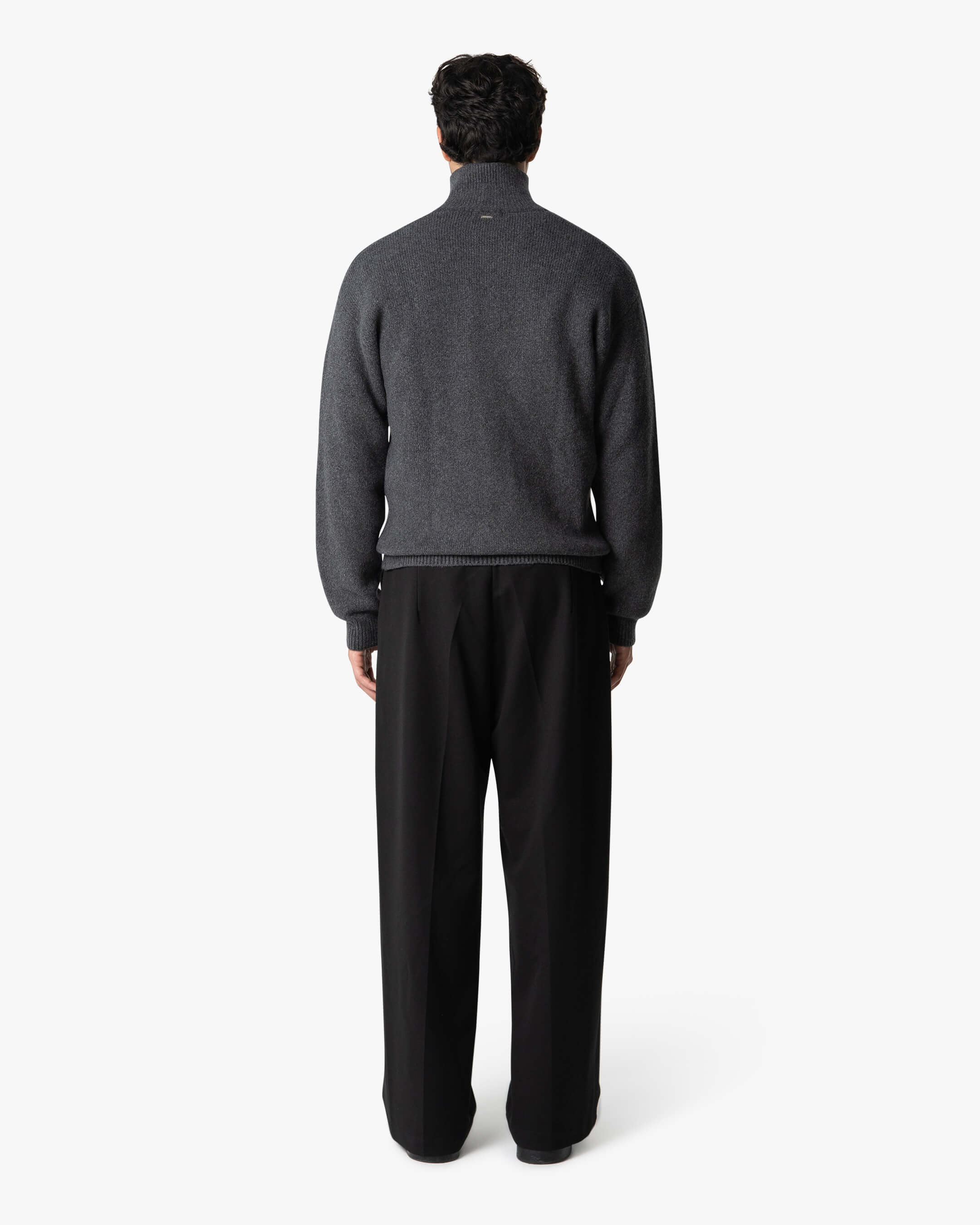 Ventura Cotton Zip-Up Cardigan | Dark Grey