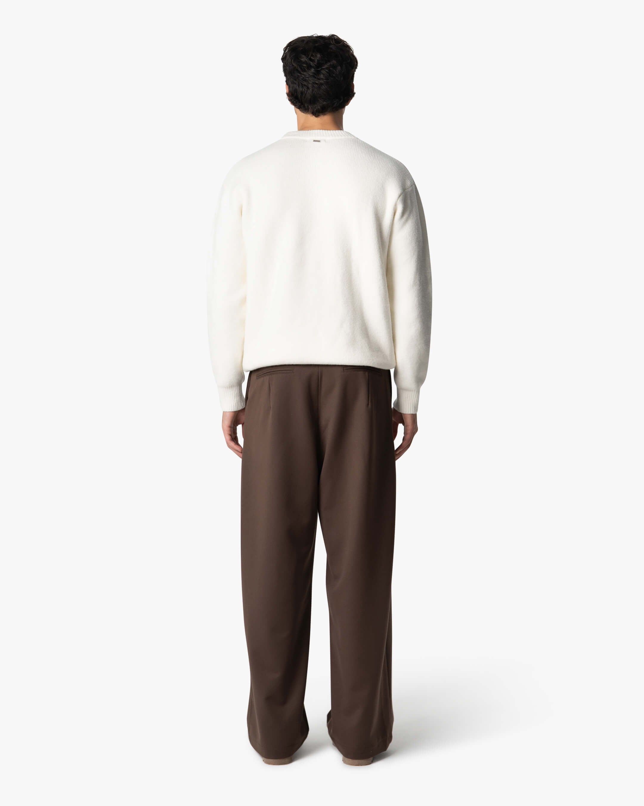 Nuvola Knitted Cotton Crewneck | Ecru