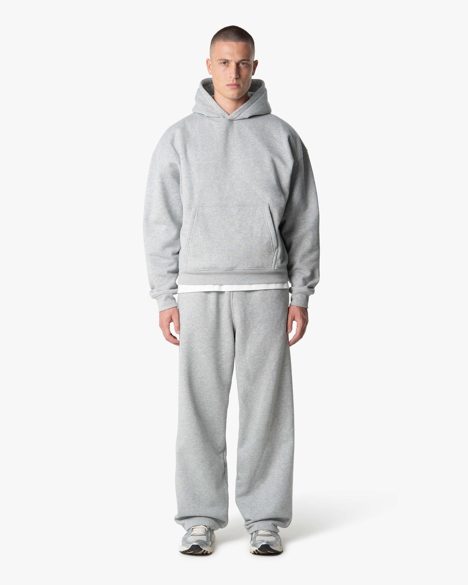 Oversized Blank Hoodie | Grey Melee