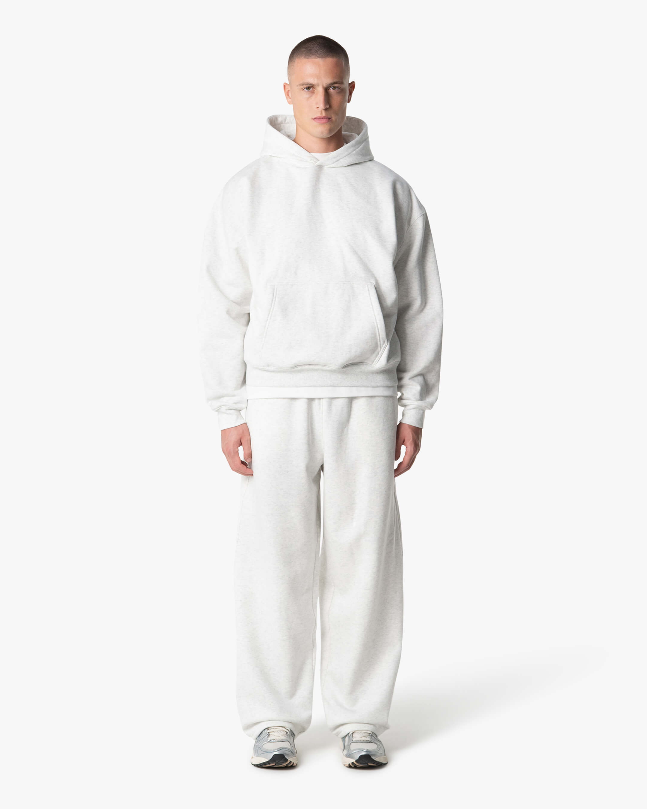 Oversized Blank Hoodie | Light Grey Melee