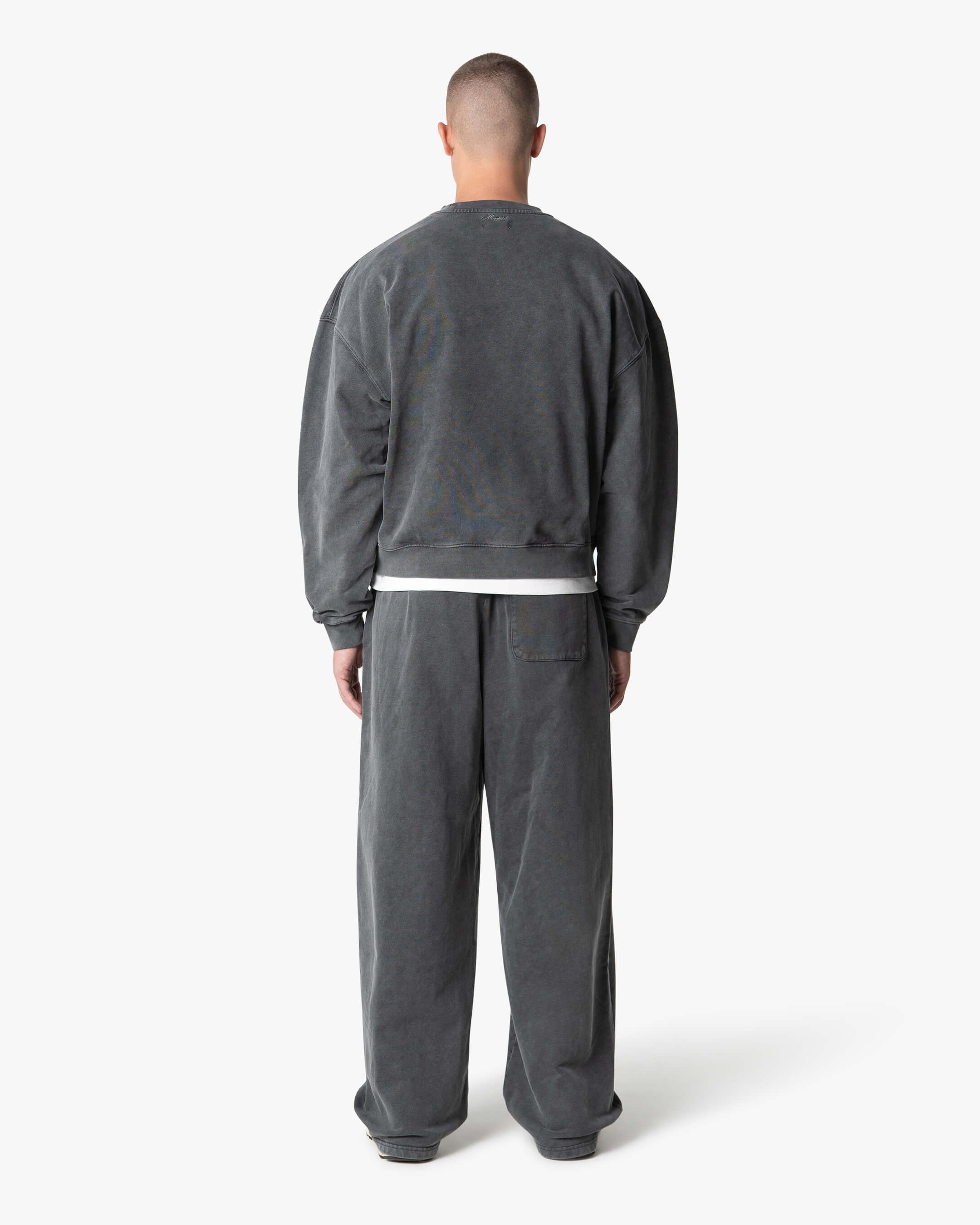 Acid Wash Oversized Pleated Sweatpants | Acid Grey