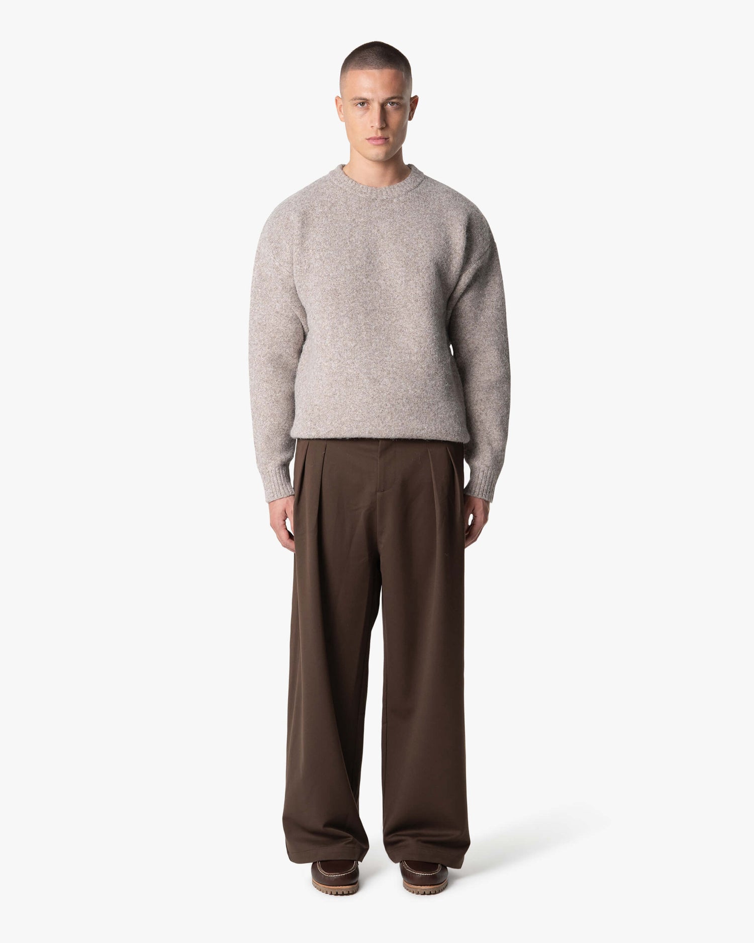 Pull brossé en laine mélangée Brixton 