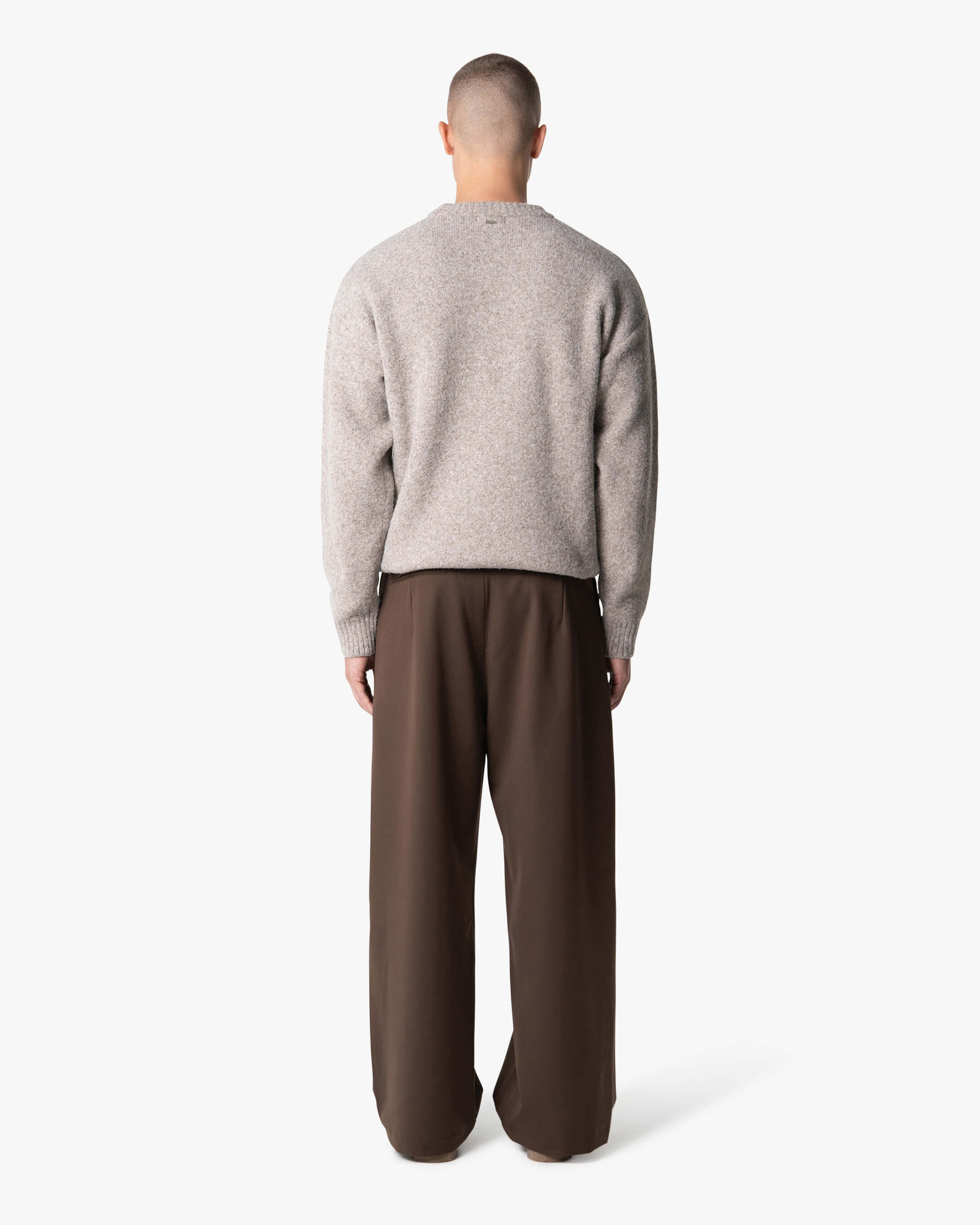 Brixton Wool-Blend Brushed Sweater | Light Brown Melee