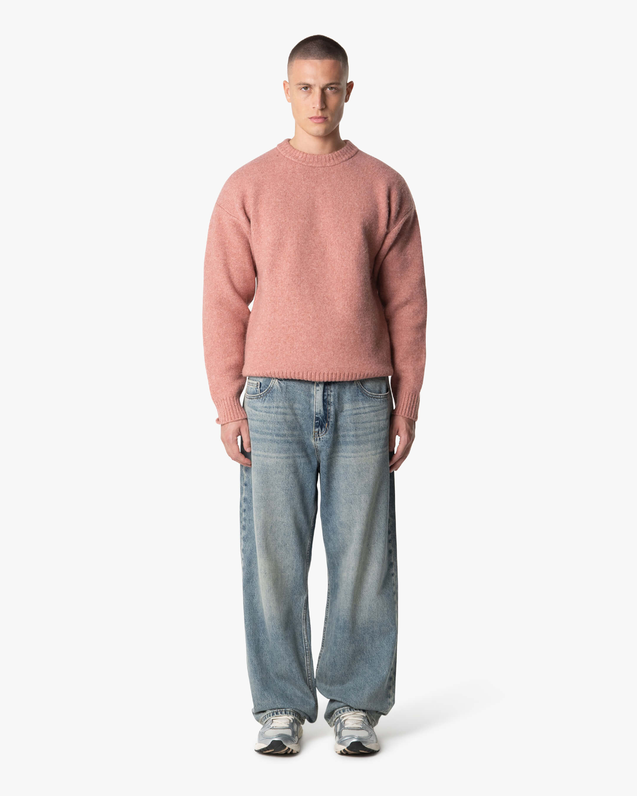 Brixton Wool-Blend Brushed Sweater | Pink
