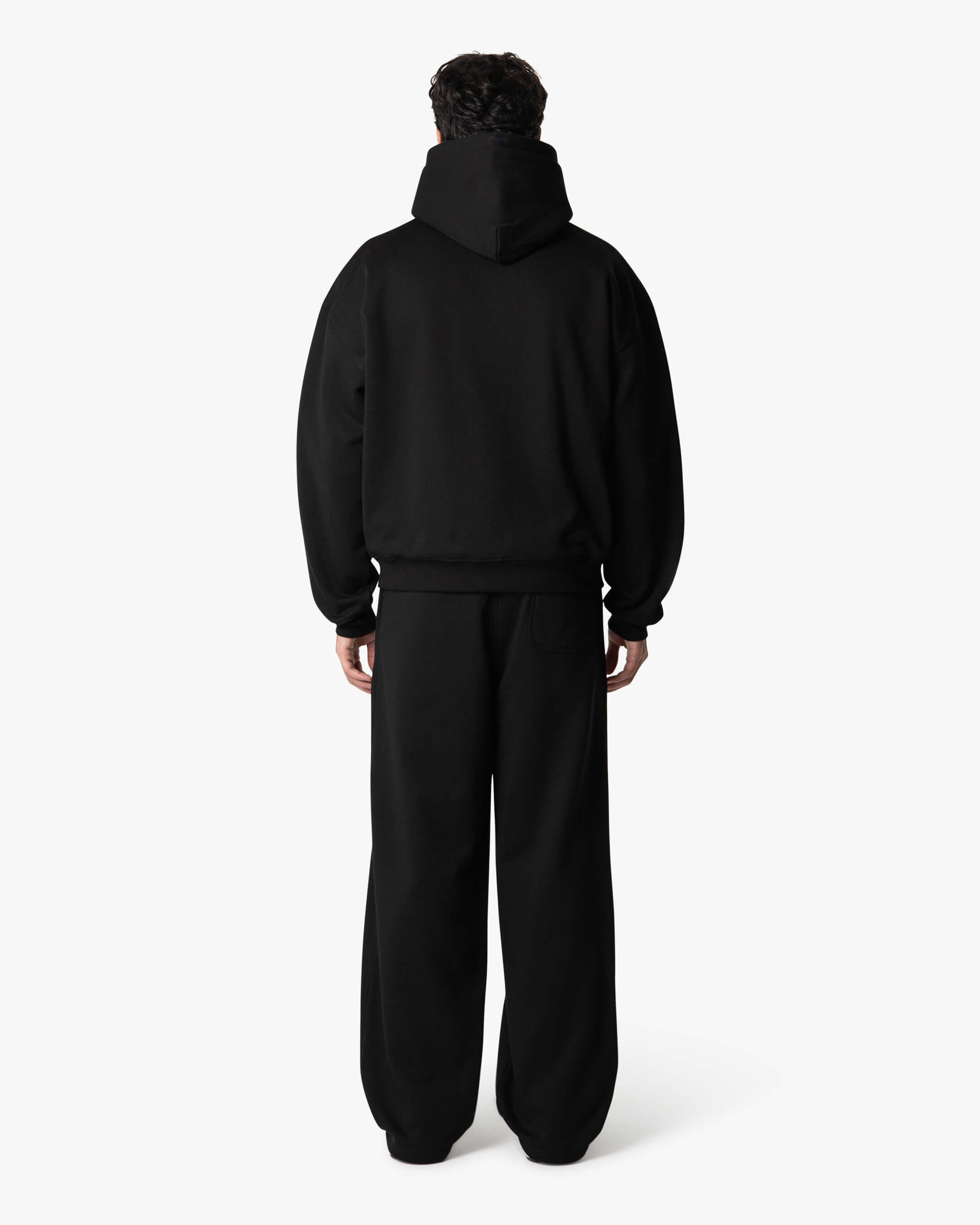 Oversized Blank Zip Hoodie | Black