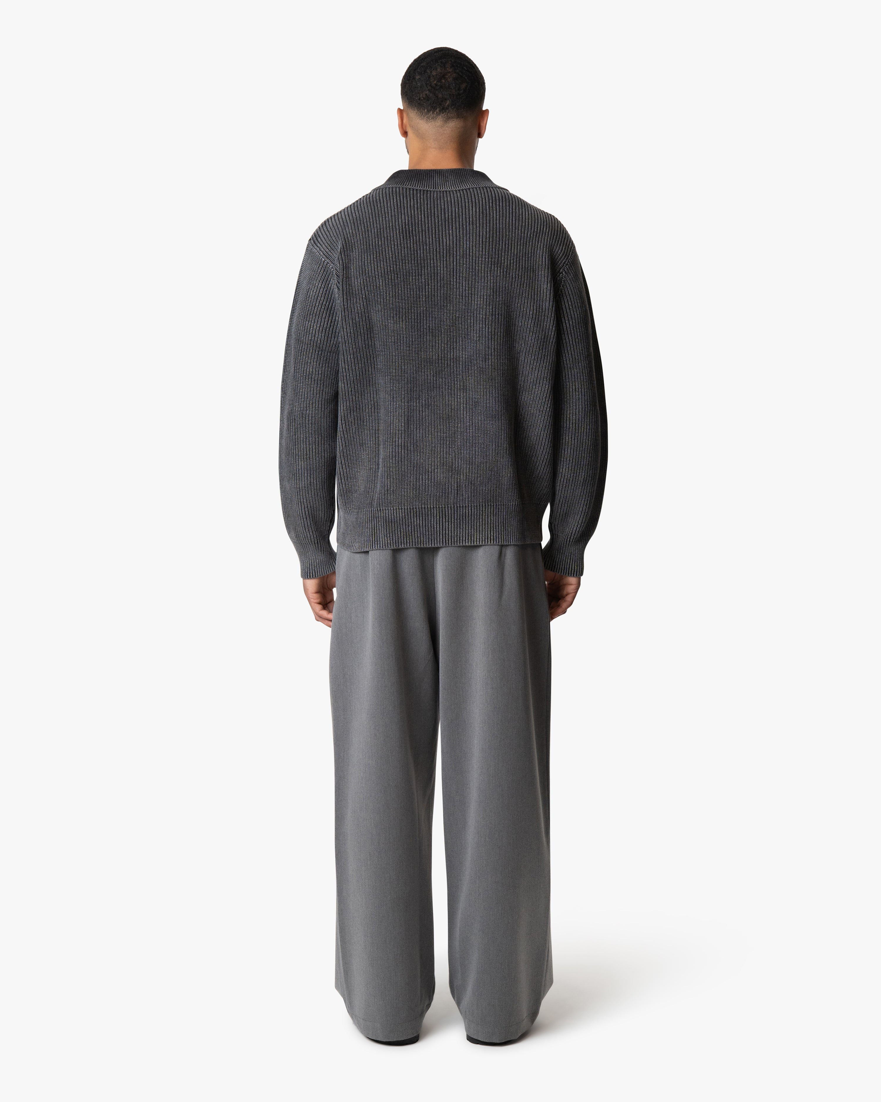 Orazio Cotton Half-Zip Polo Sweater | Acid Black