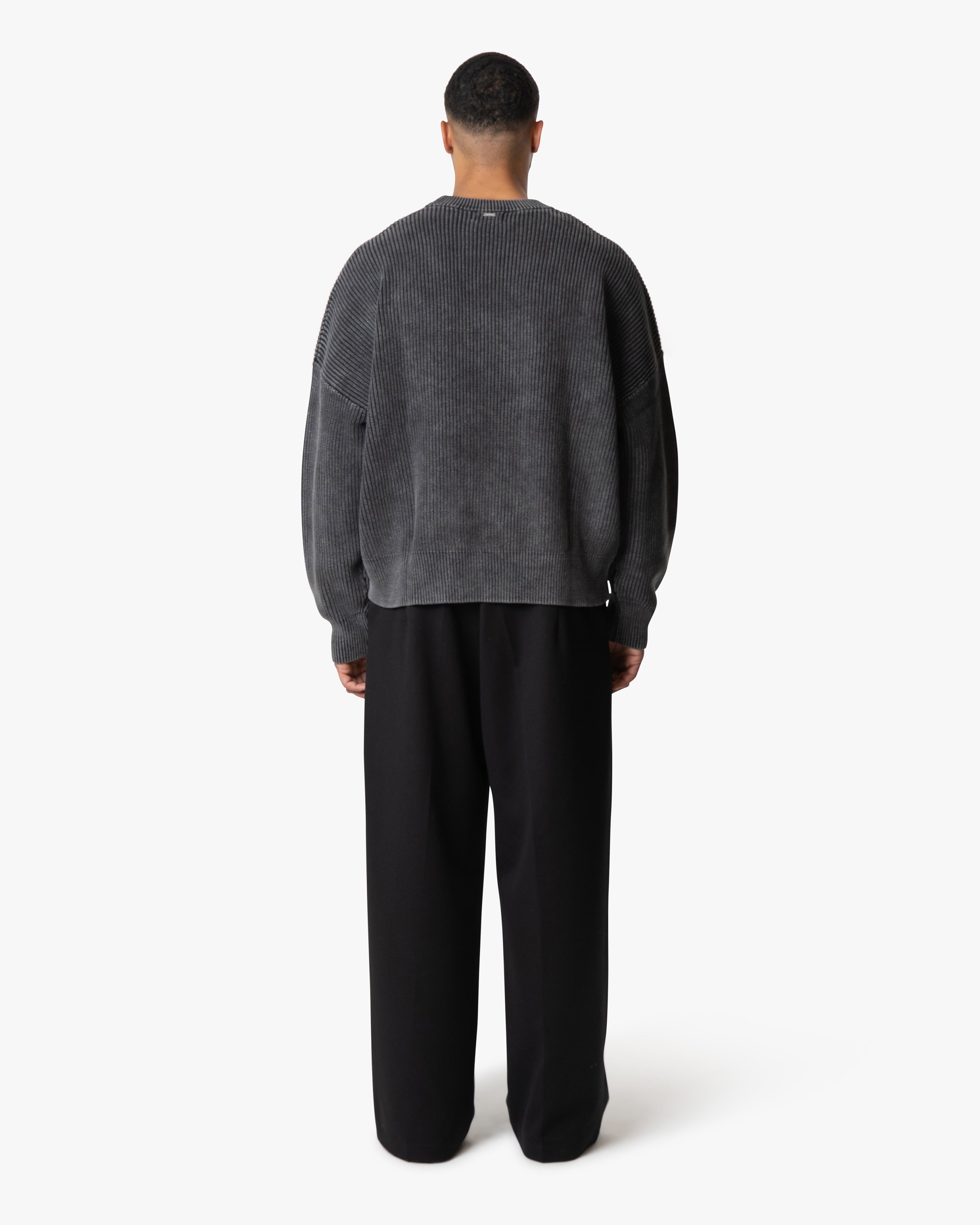 Ariano Acid Cotton Boxy Sweater | Acid Black