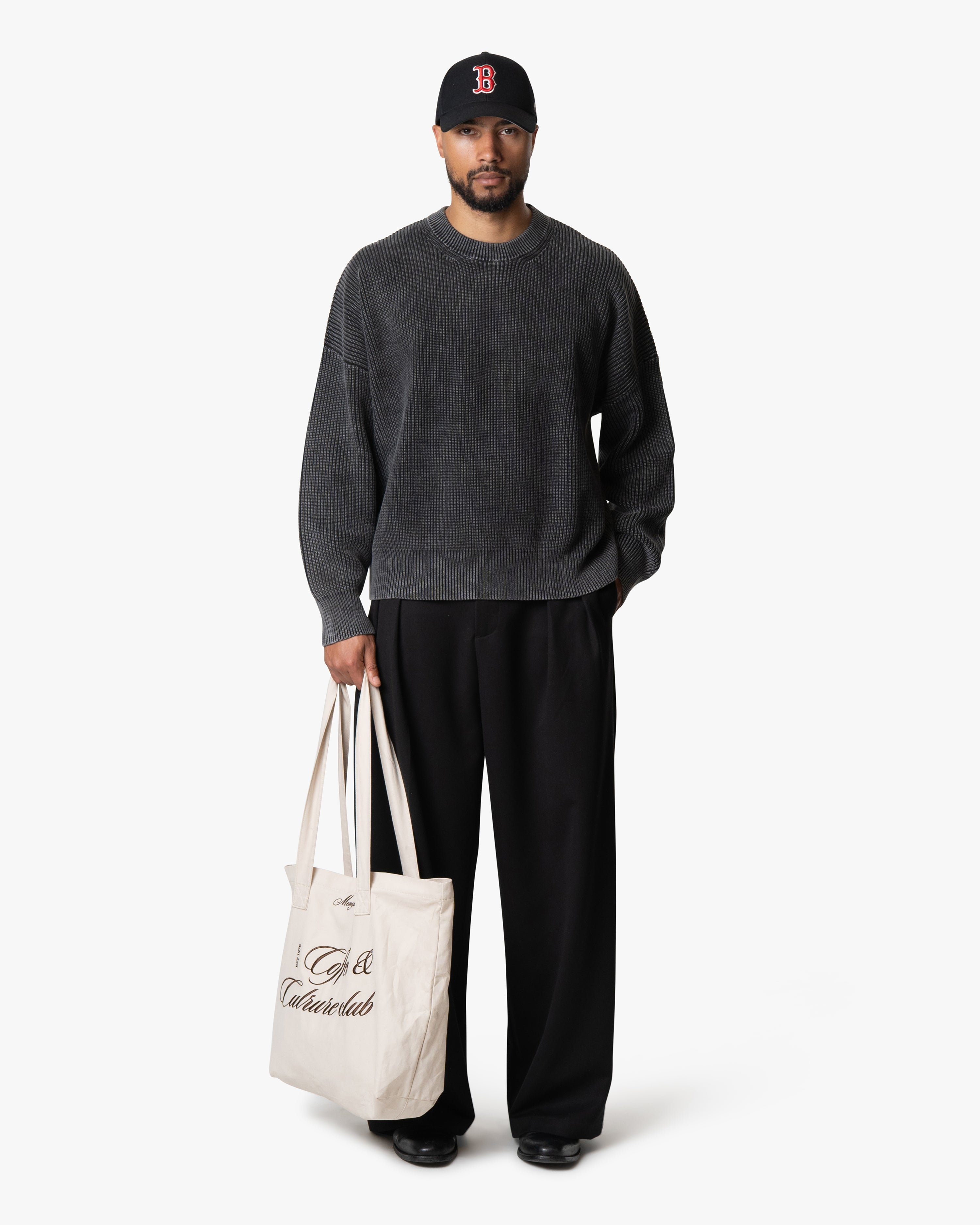 Ariano Acid Cotton Boxy Sweater | Acid Black