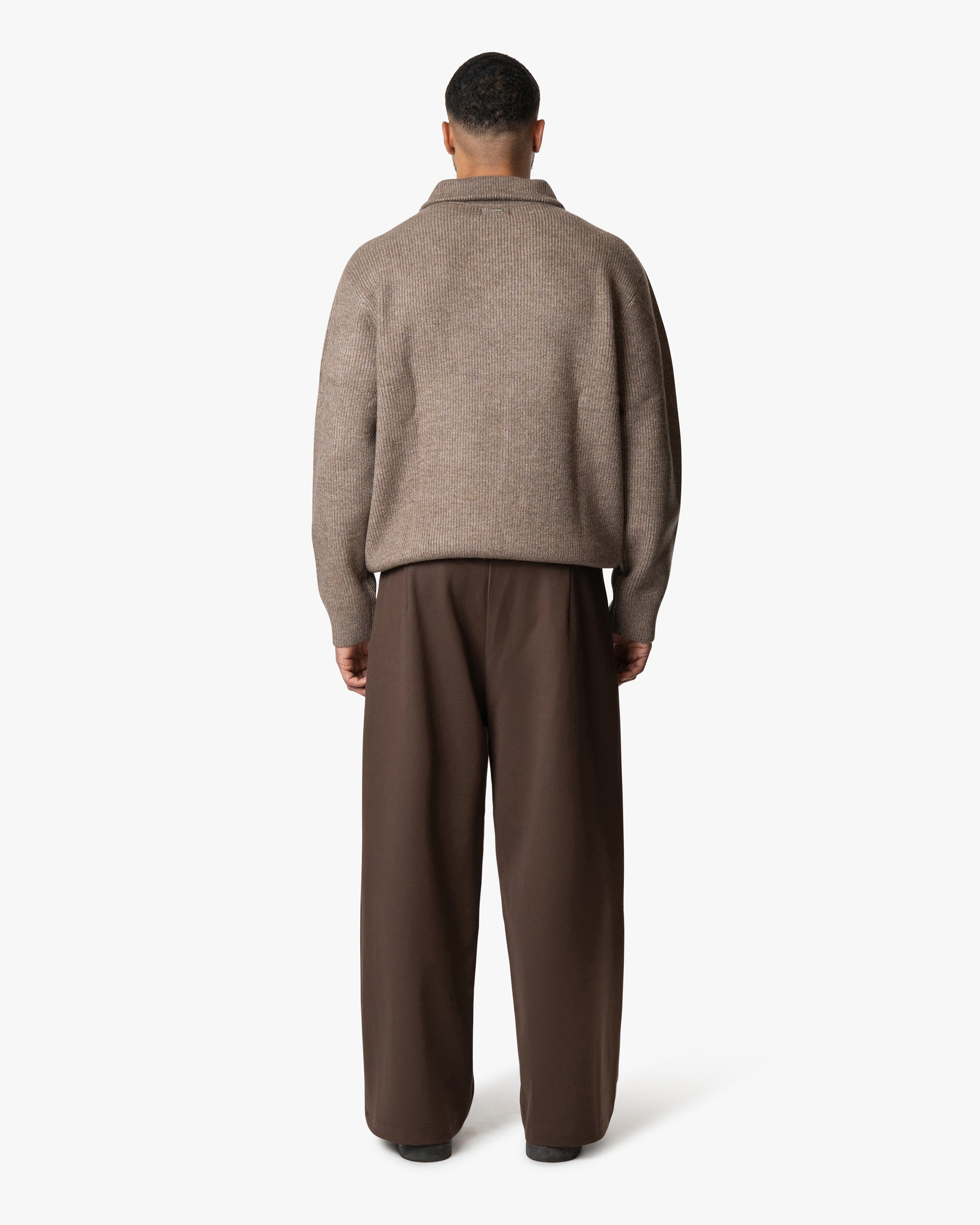 Sontuso Knitted Half-Zip Sweater | Light Brown