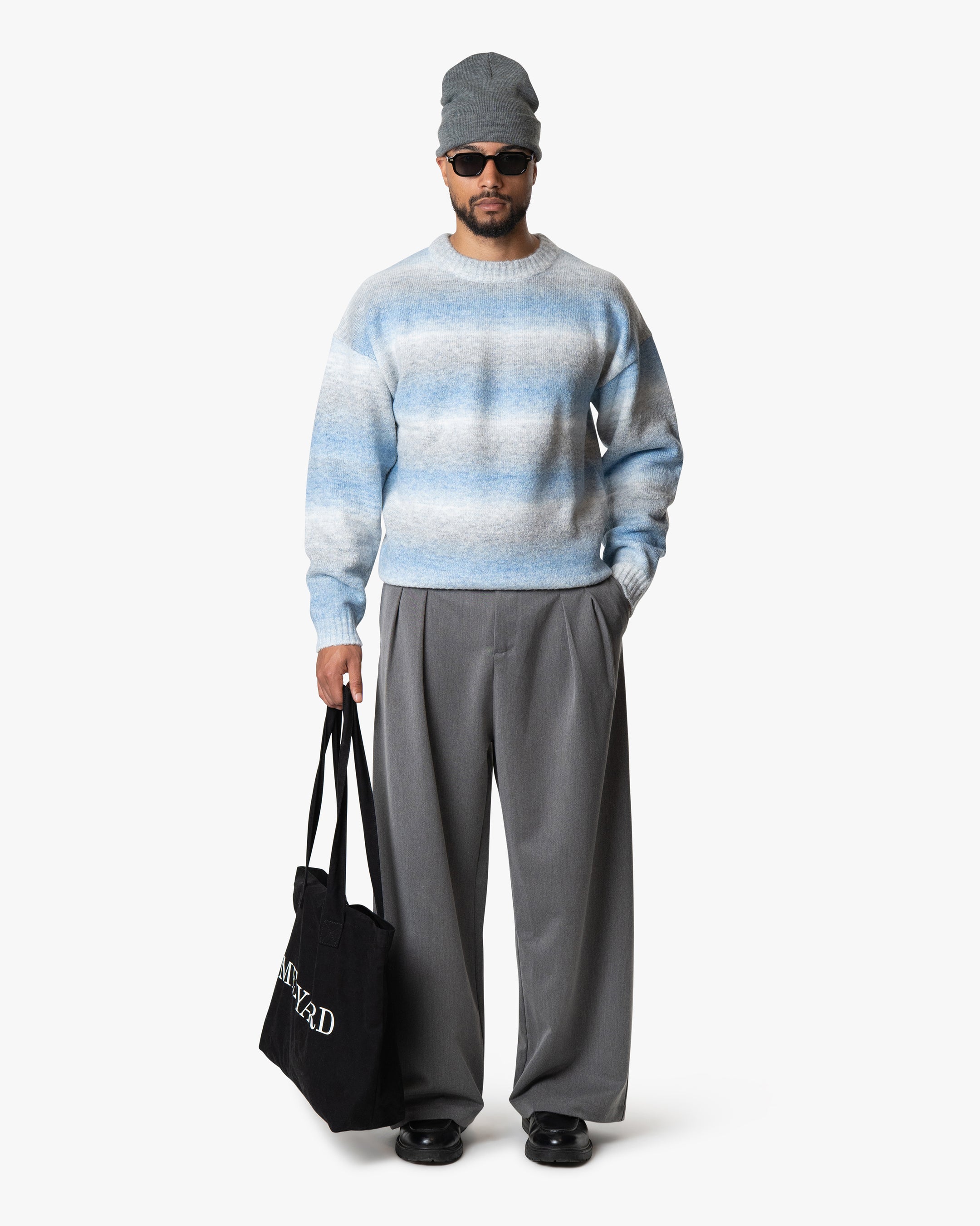 Aria Oversized Gradient Sweater | Blue/White