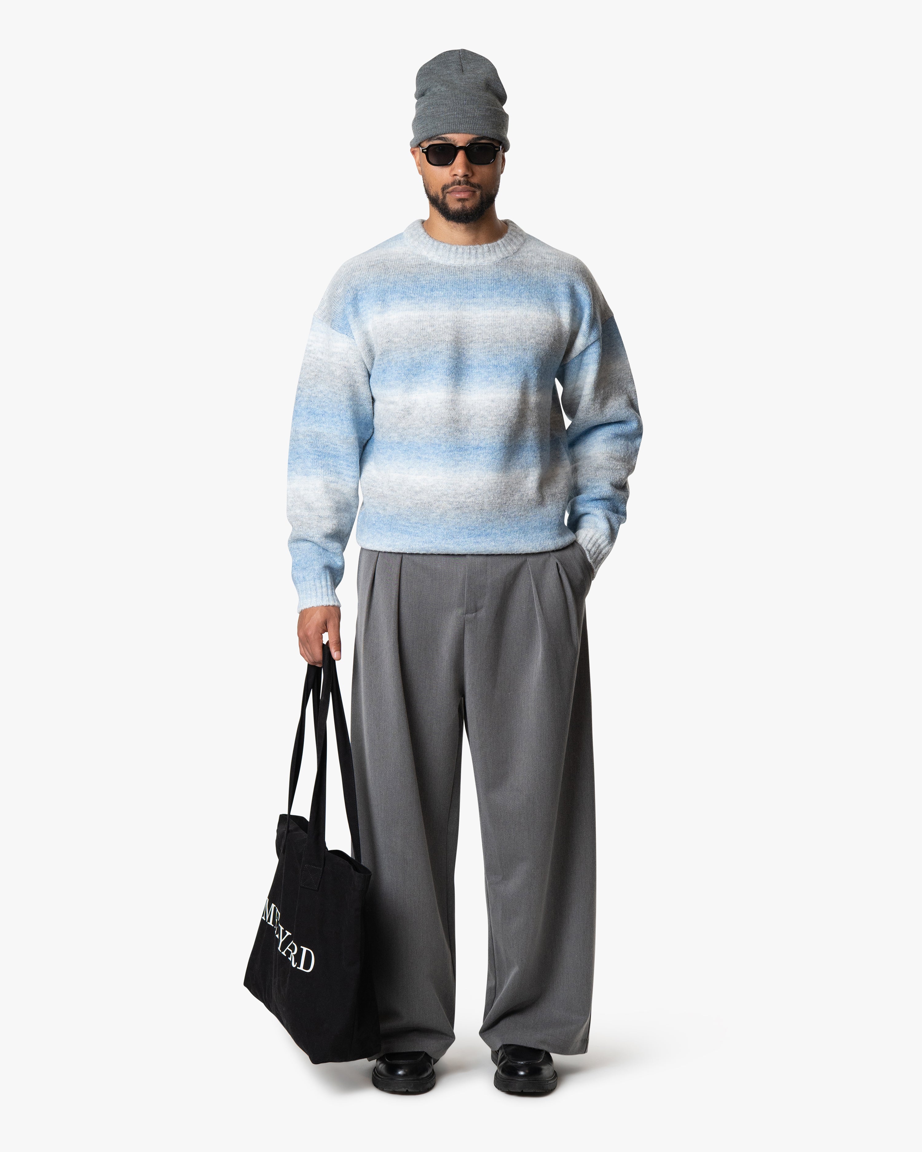 Aria Oversized Gradient Sweater | Blue/White