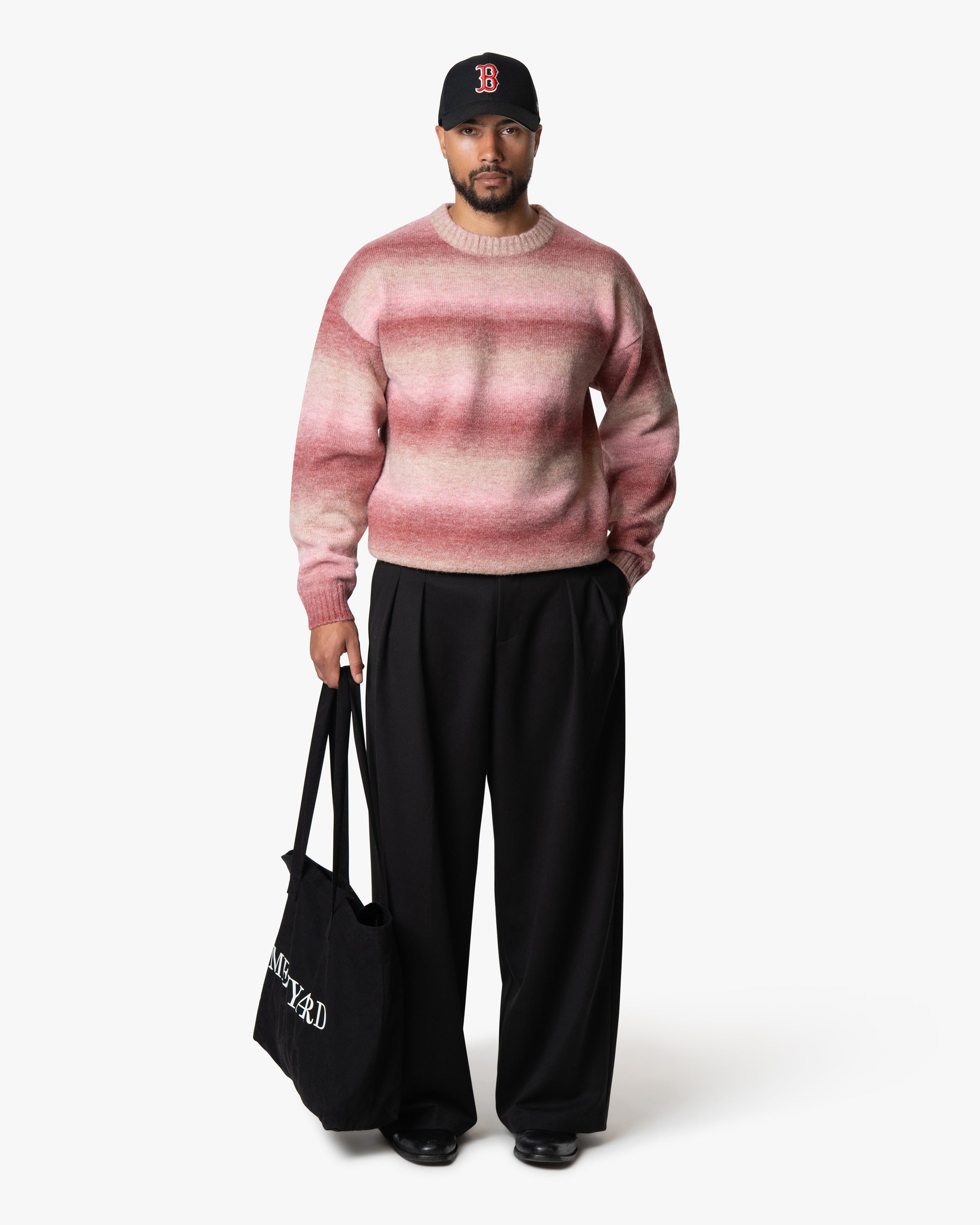Aria Oversized Gradient Sweater | Pink/White