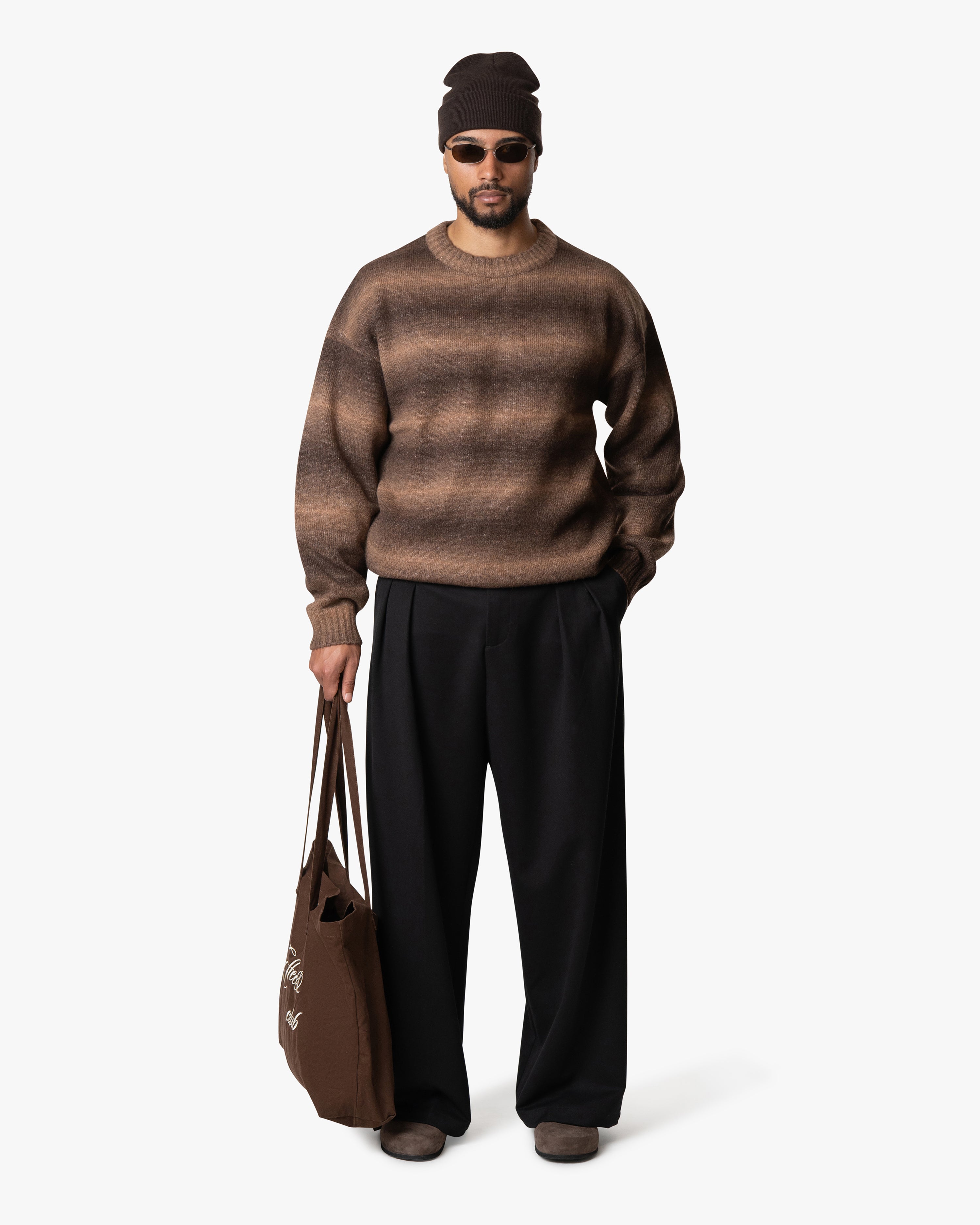 Aria Oversized Gradient Sweater | Brown/Orange