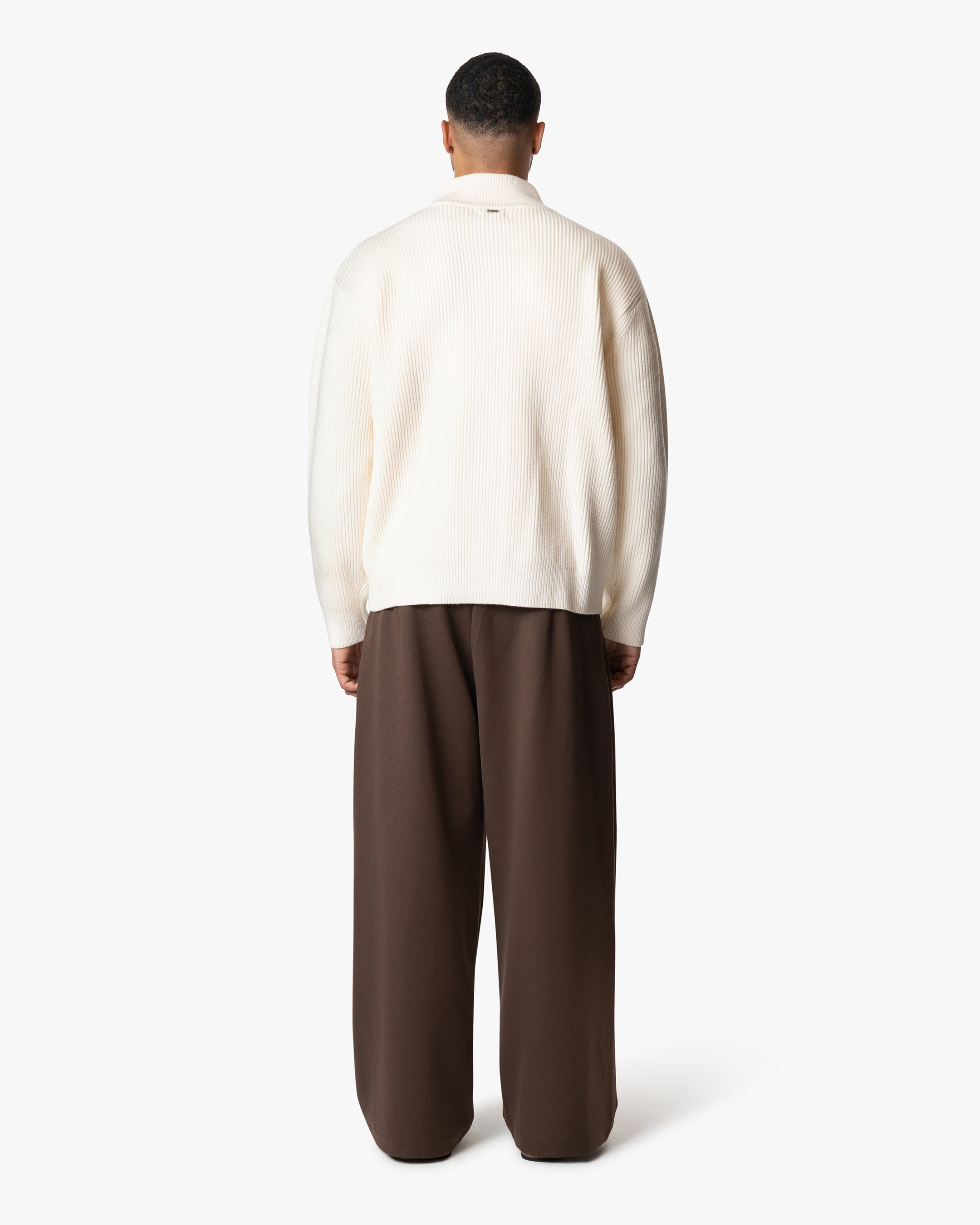 Giacca Heavy Knitted Zip-Up Cardigan | Ecru