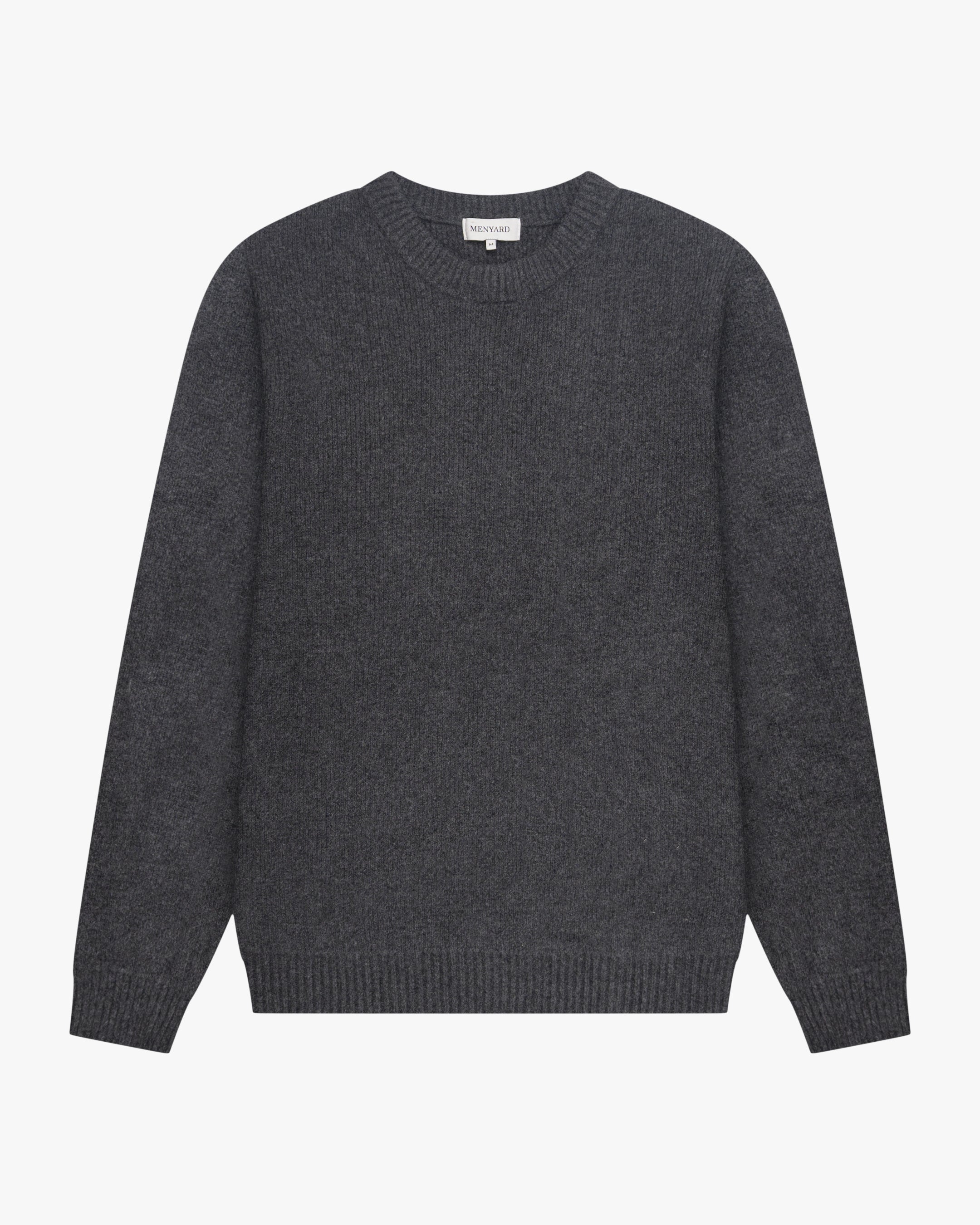 Nuvola Knitted Cotton Crewneck | Dark Grey