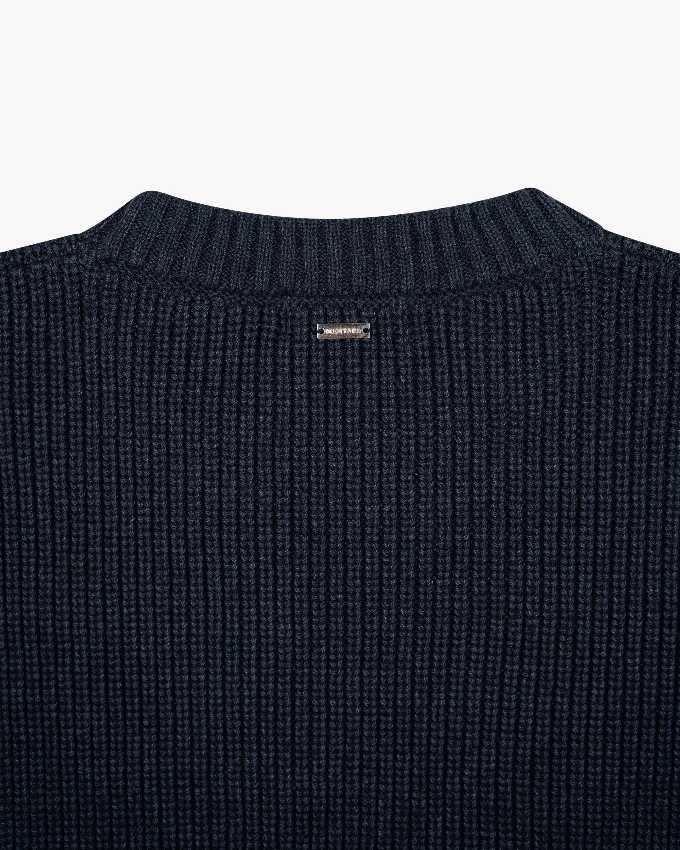 Naval Knitted Cotton Sweater | Navy