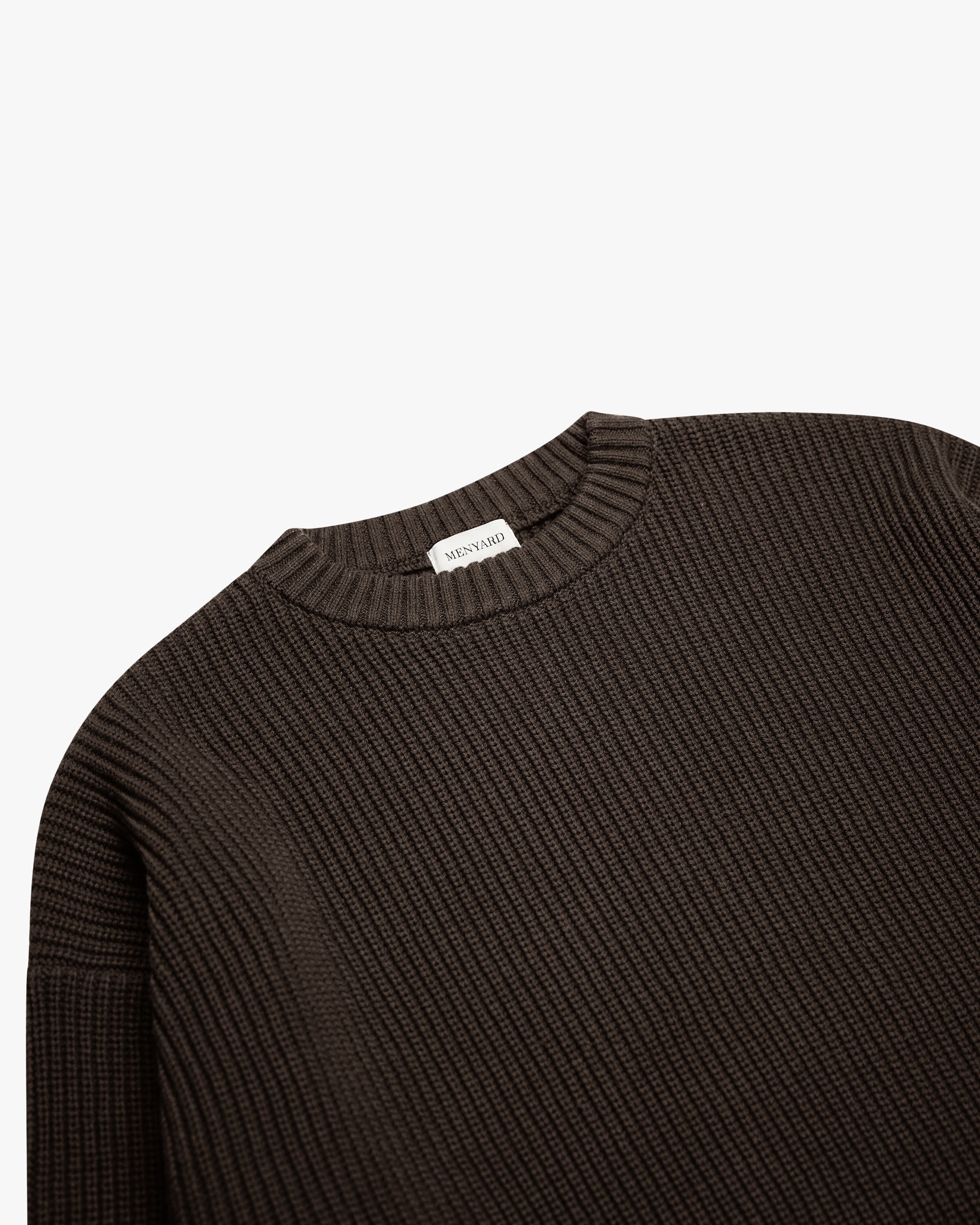 Naval Knitted Cotton Sweater | Brown