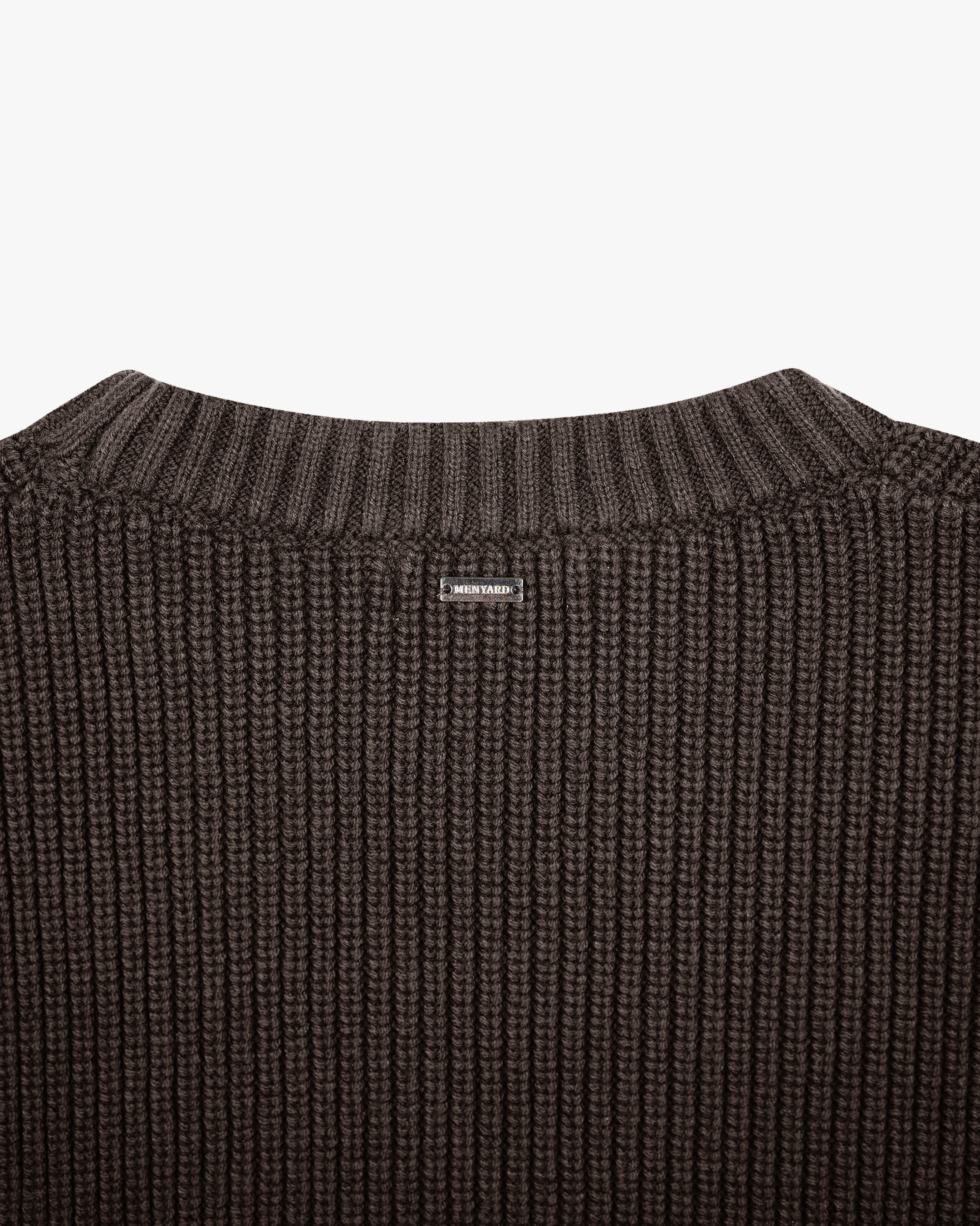 Naval Knitted Cotton Sweater | Brown