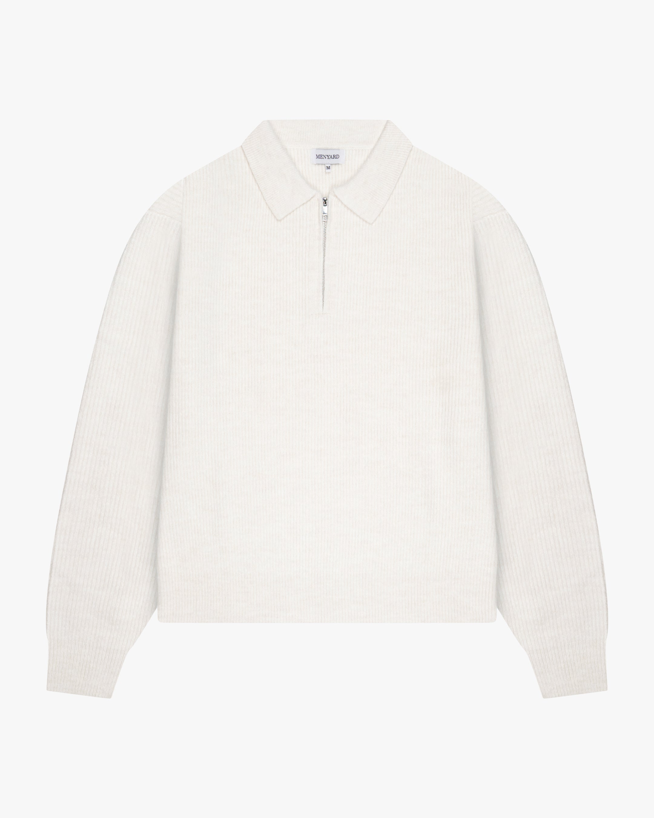 Levante Knitted Half-Zip Polo Sweater | Ecru