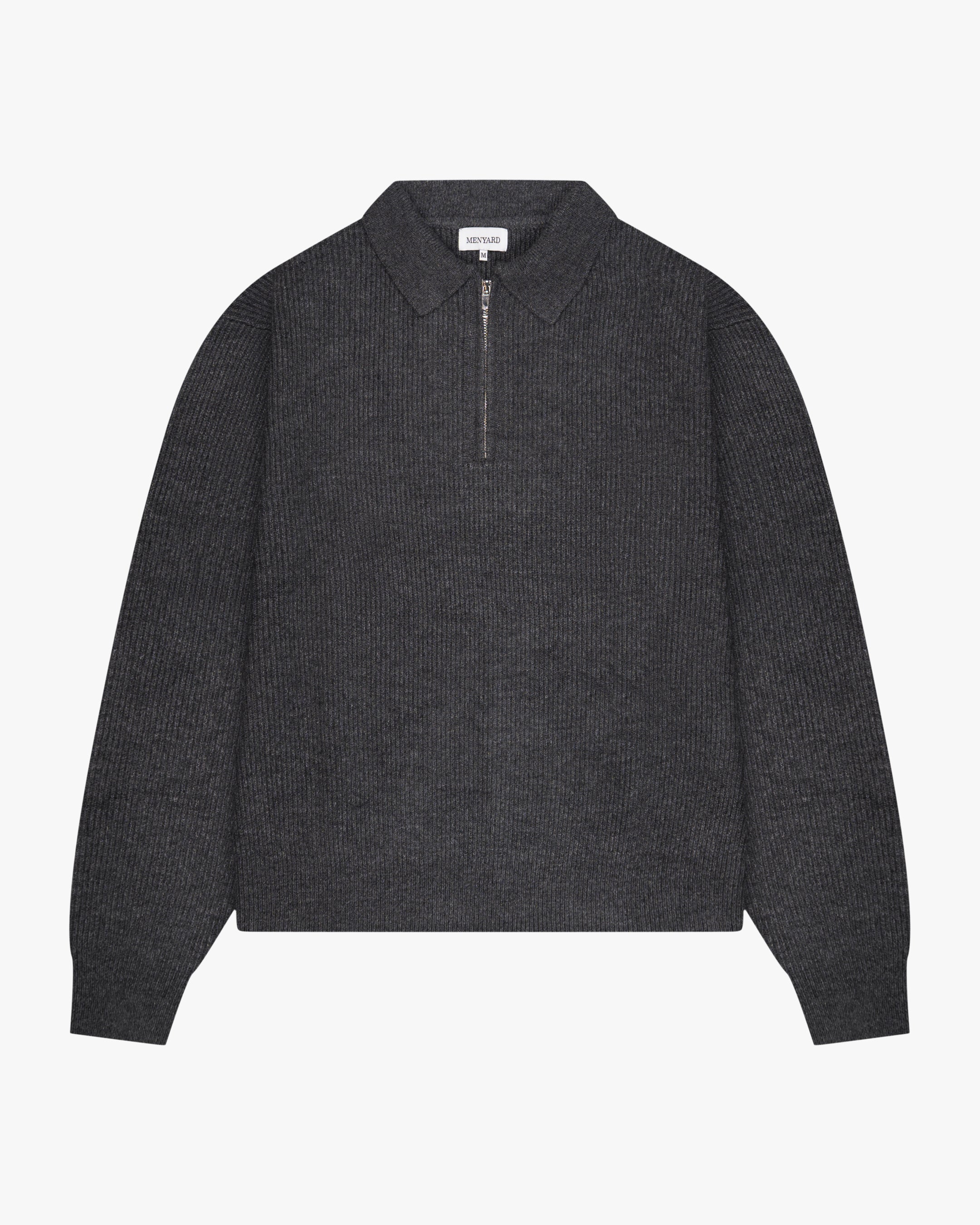 Levante Knitted Half-Zip Polo Sweater | Dark Grey