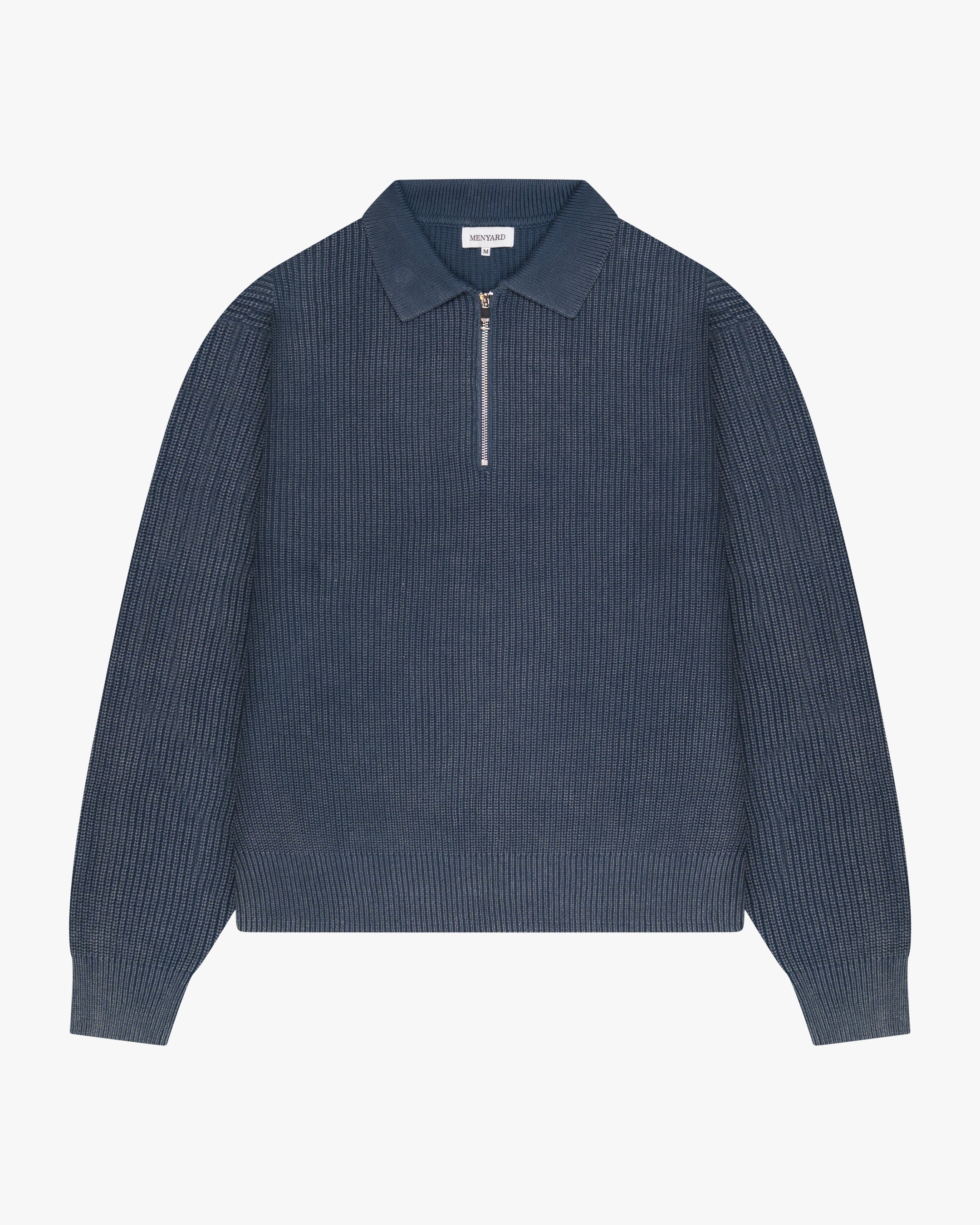 Orazio Cotton Half-Zip Polo Sweater | Acid Blue