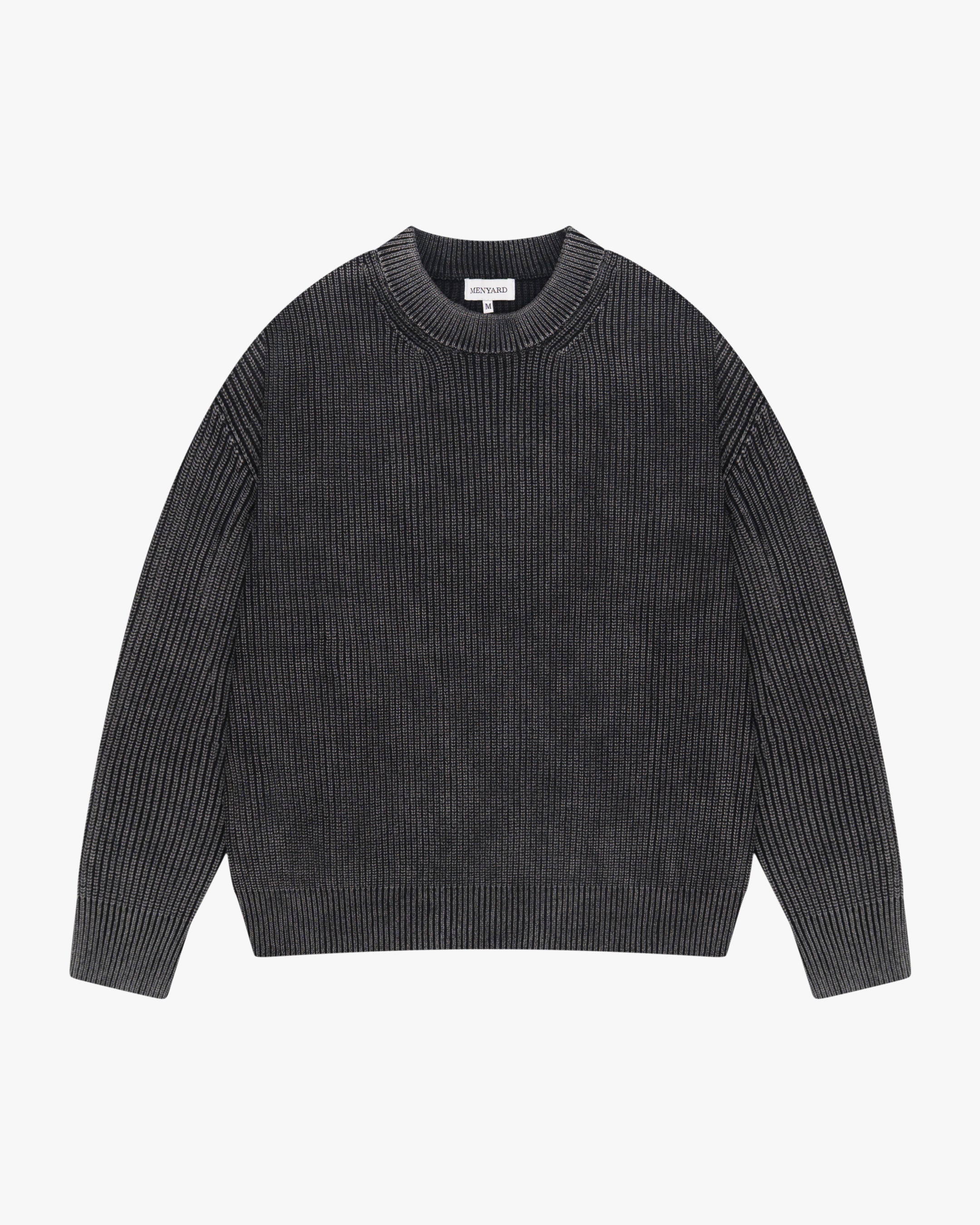 Ariano Acid Cotton Boxy Sweater | Acid Black
