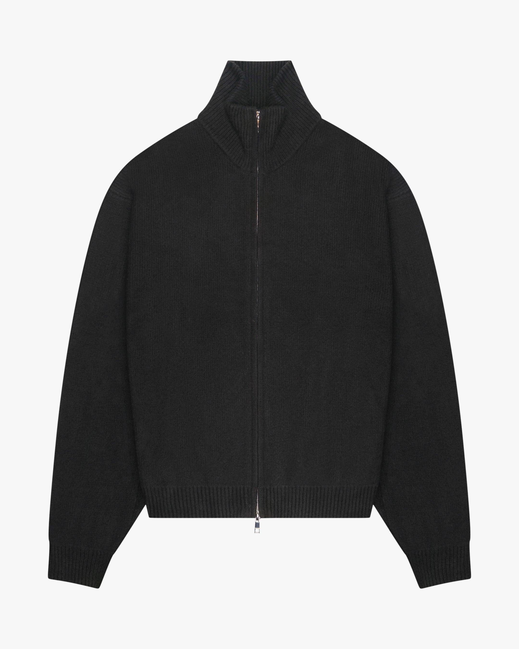 Ventura Cotton Zip-Up Cardigan | Black