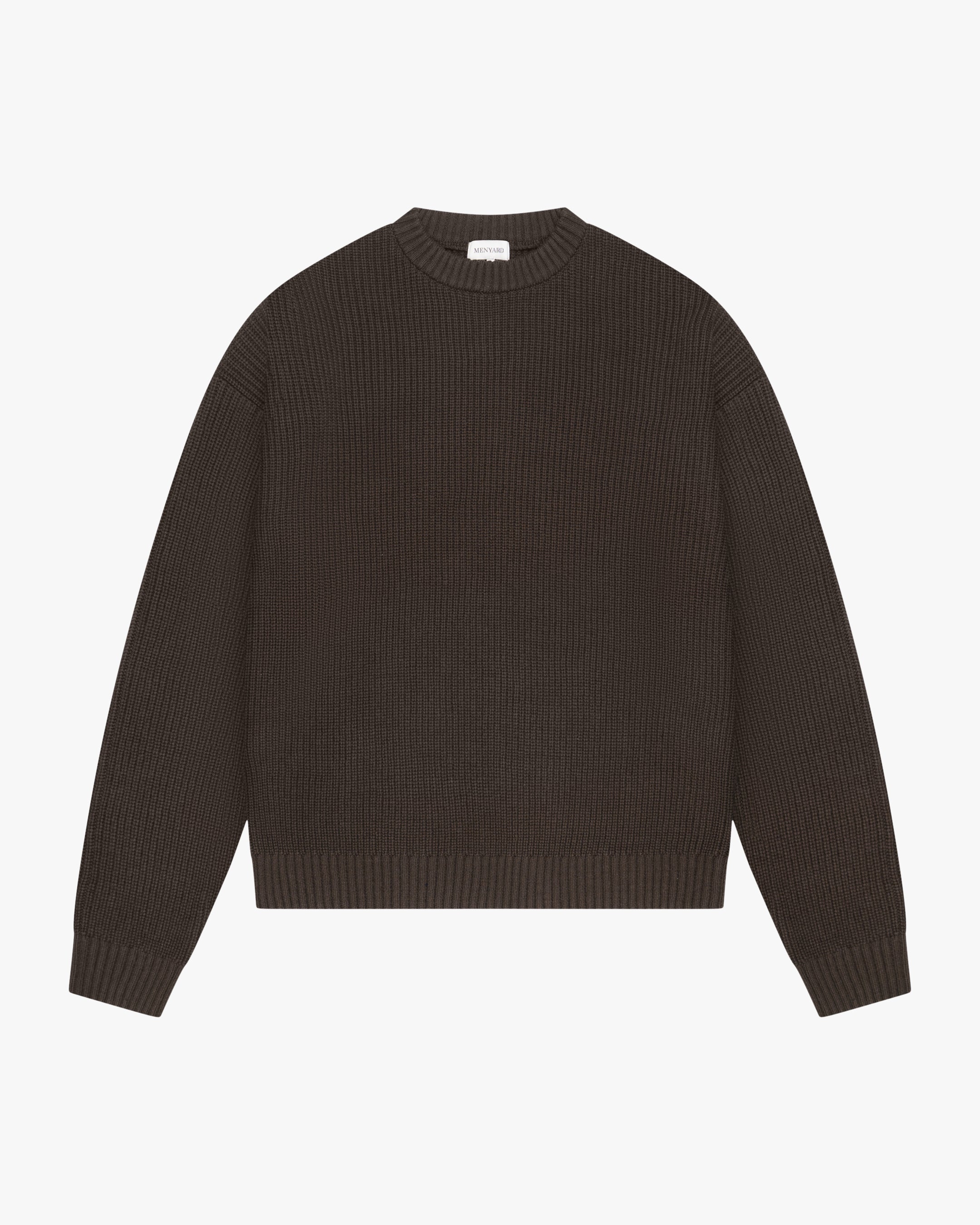 Naval Knitted Cotton Sweater | Brown