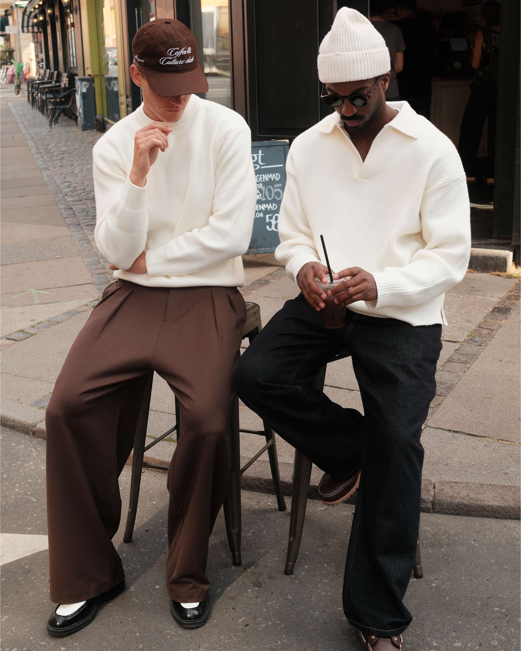 Ravello Oversized Cotton V-Neck Sweater | Ecru