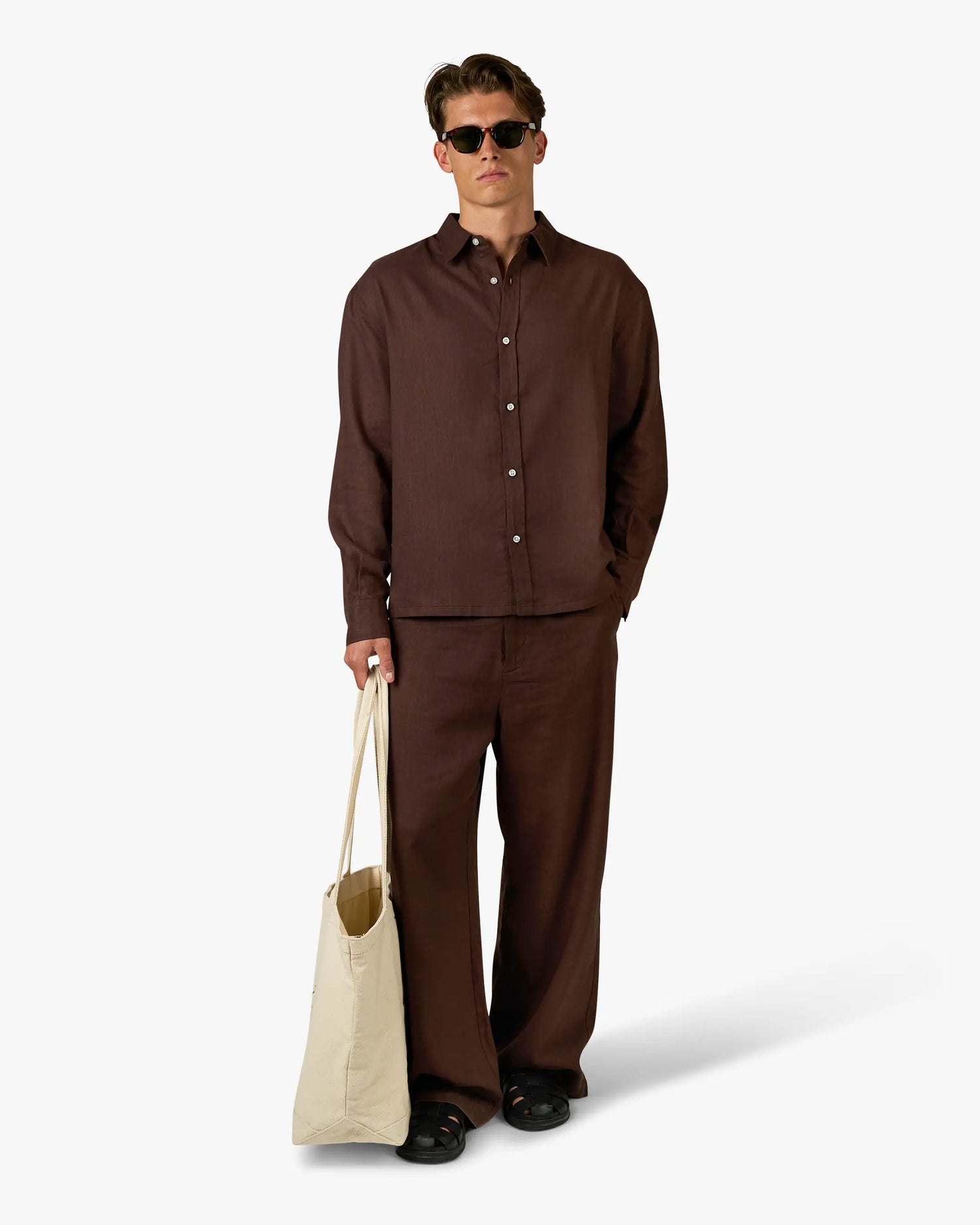 Cannes Linen Set | Brown