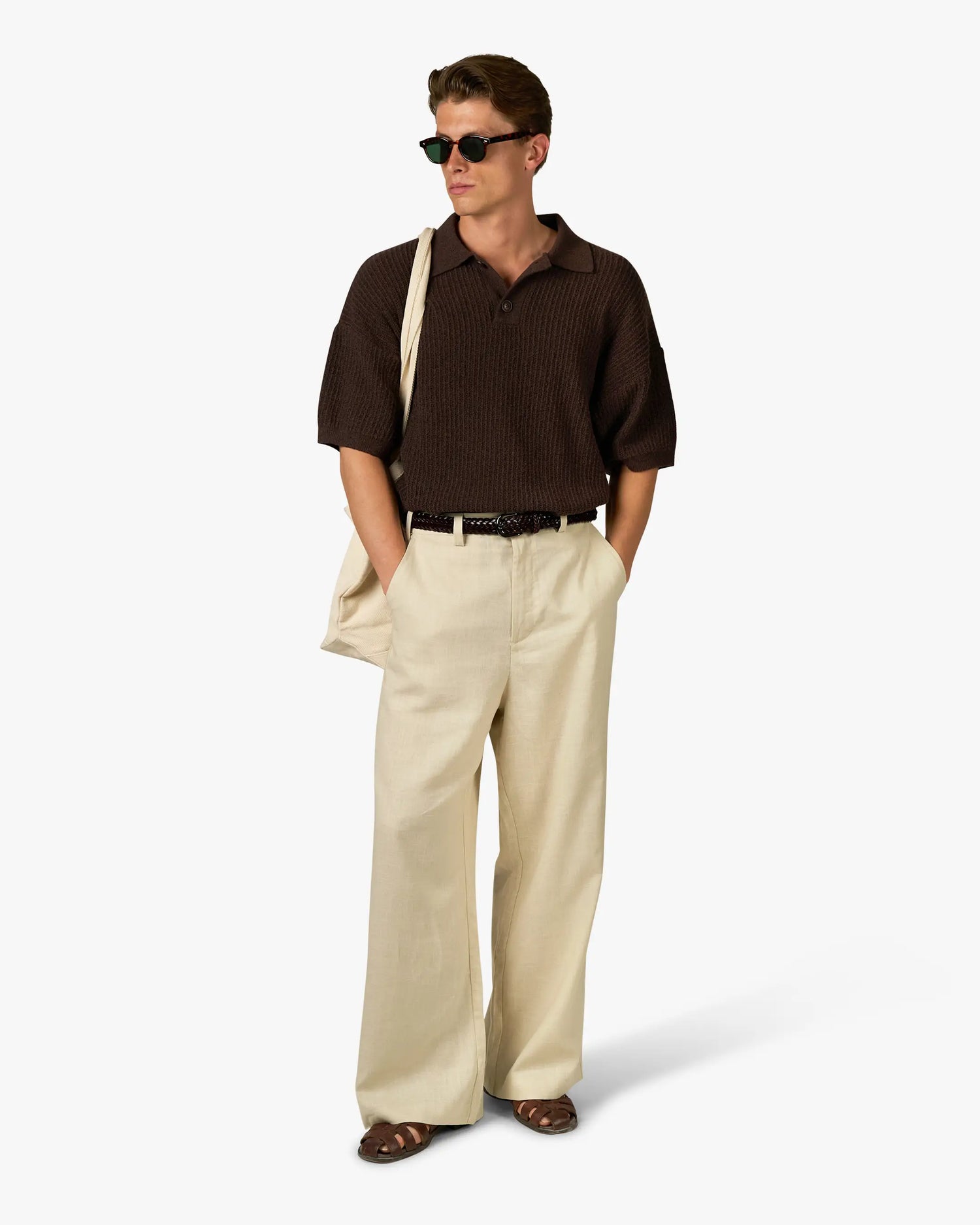 Biot Knitted Polo | Brown