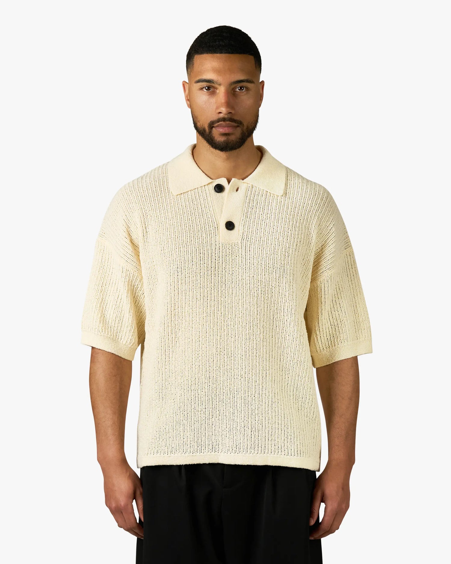 Biot Knitted Polo | Ecru