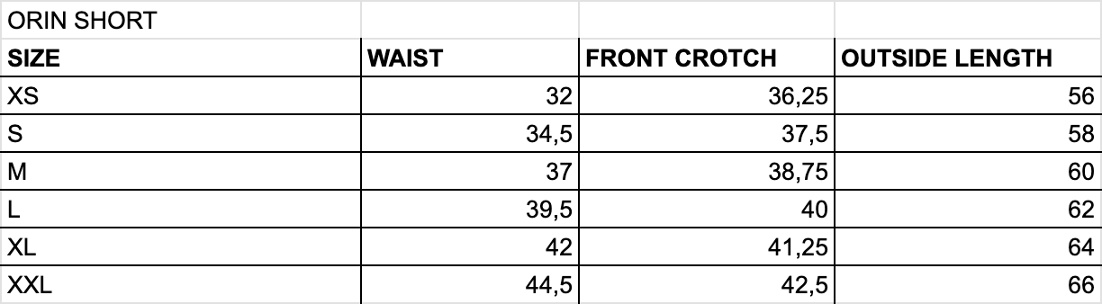 Size Chart