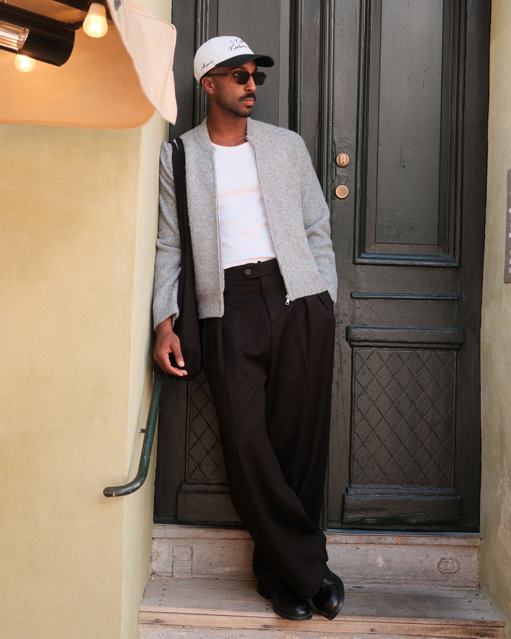 Signore Brushed Zip-Up Cardigan | Grey Melee