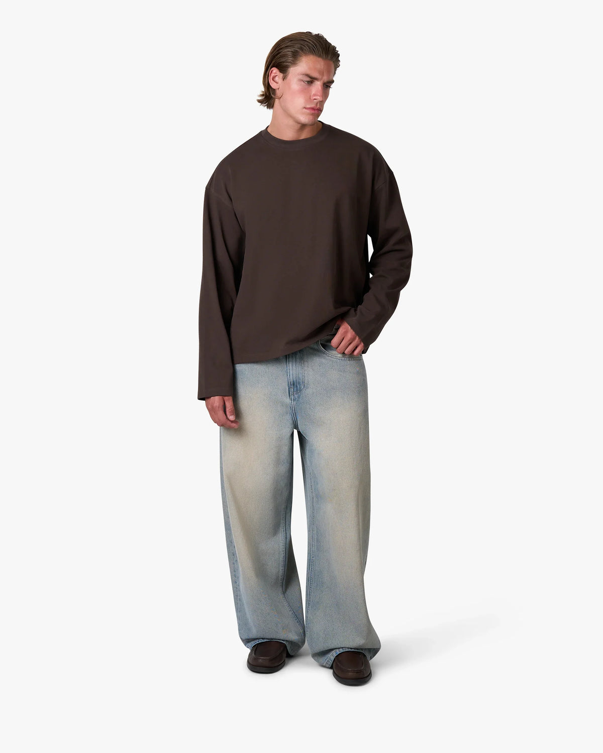 Blank Boxy Longsleeve | Brown