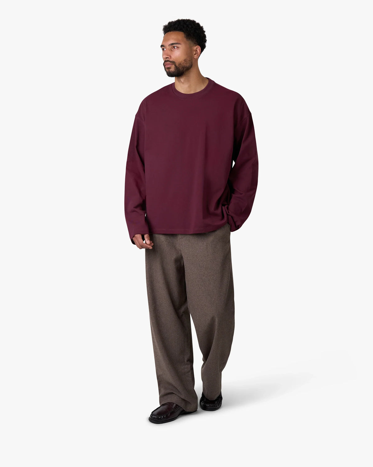 Blank Boxy Longsleeve | Burgundy