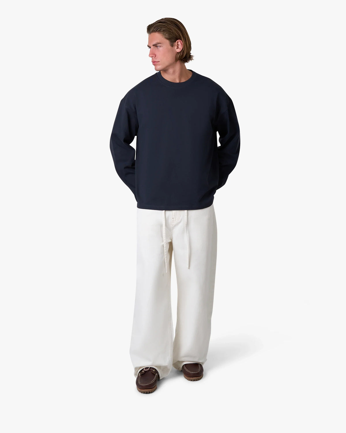 Blank Boxy Longsleeve | Navy