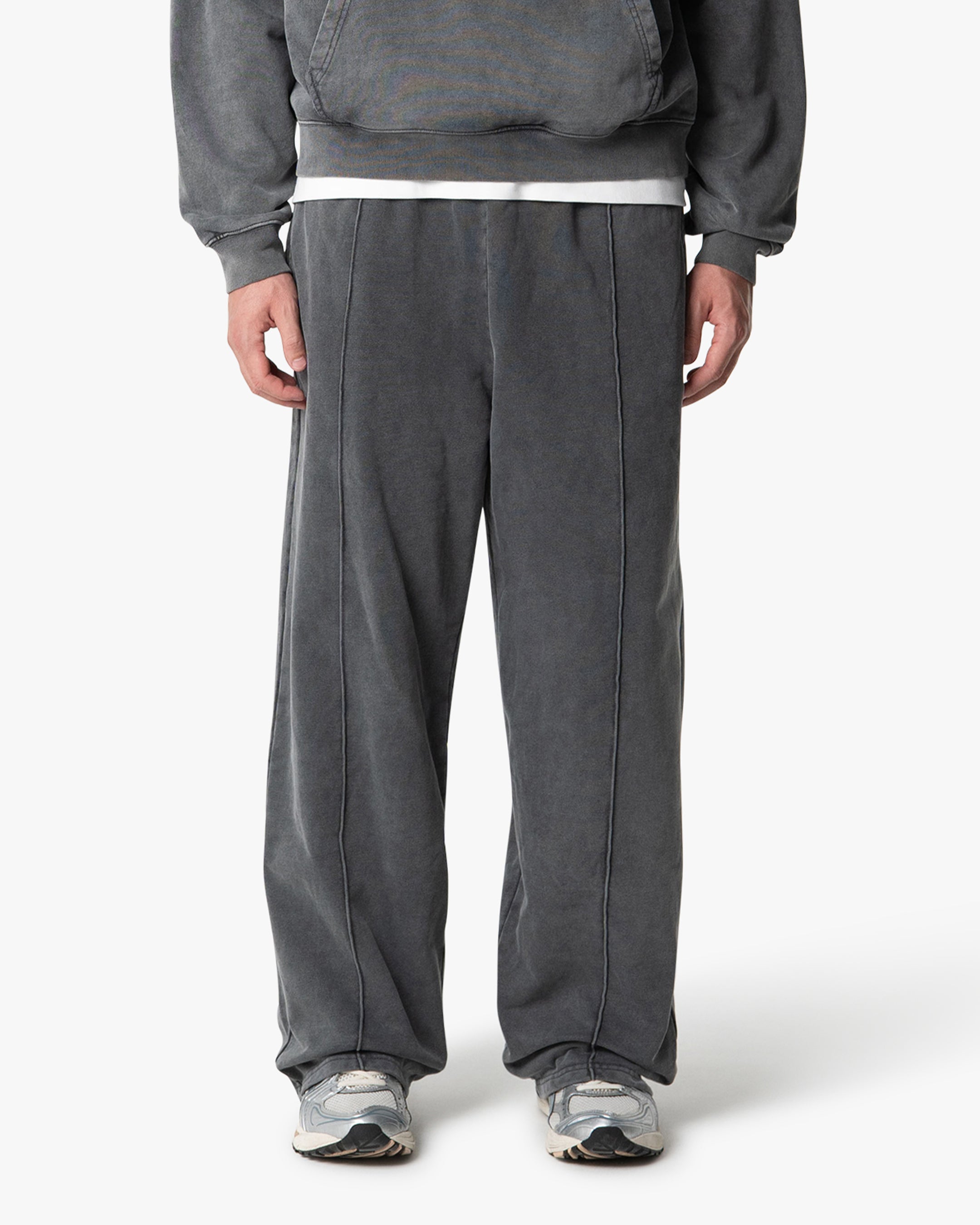 Acid Wash Oversized Pleated Sweatpants | Acid Grey