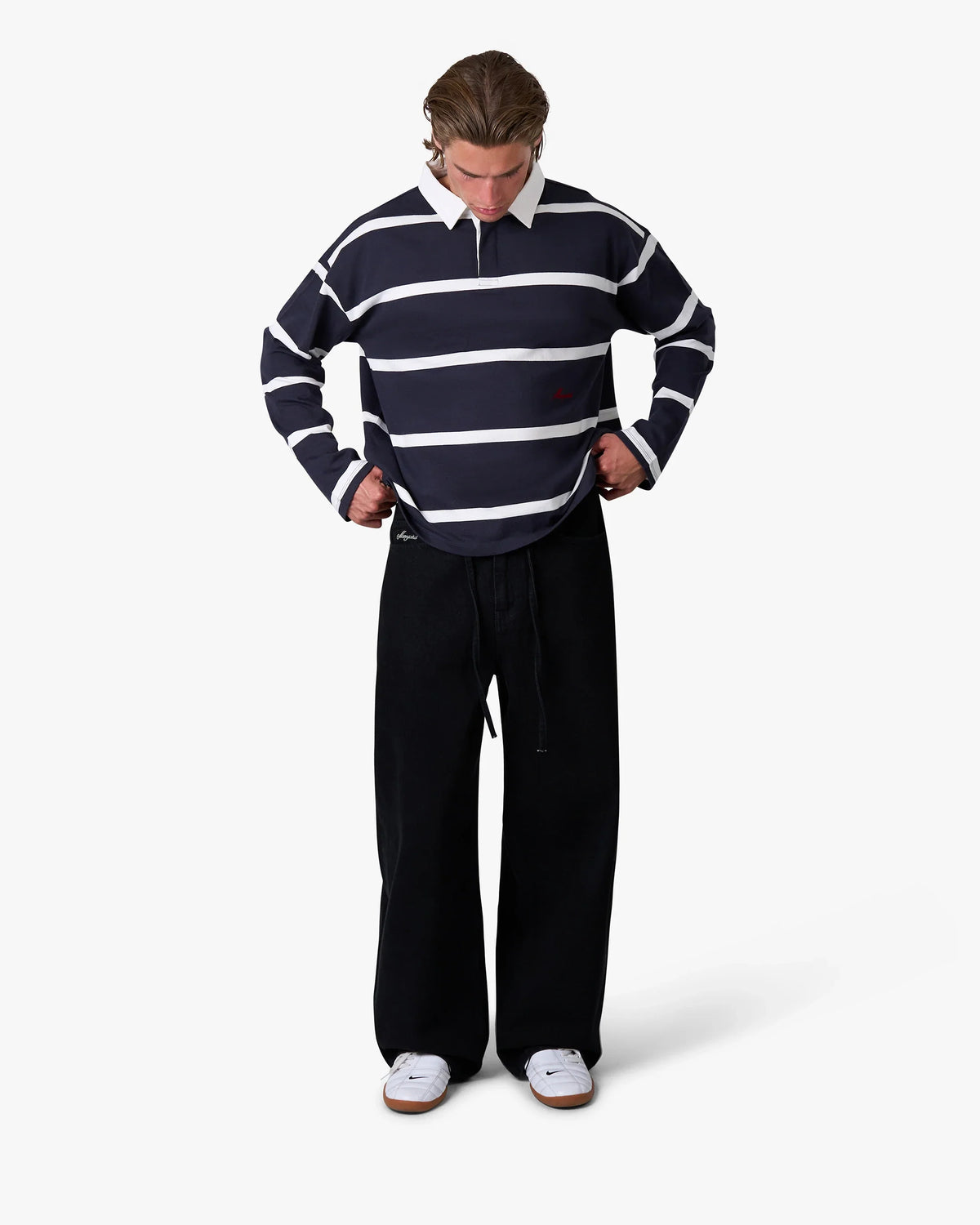 Broker Longsleeve Polo | Navy/White