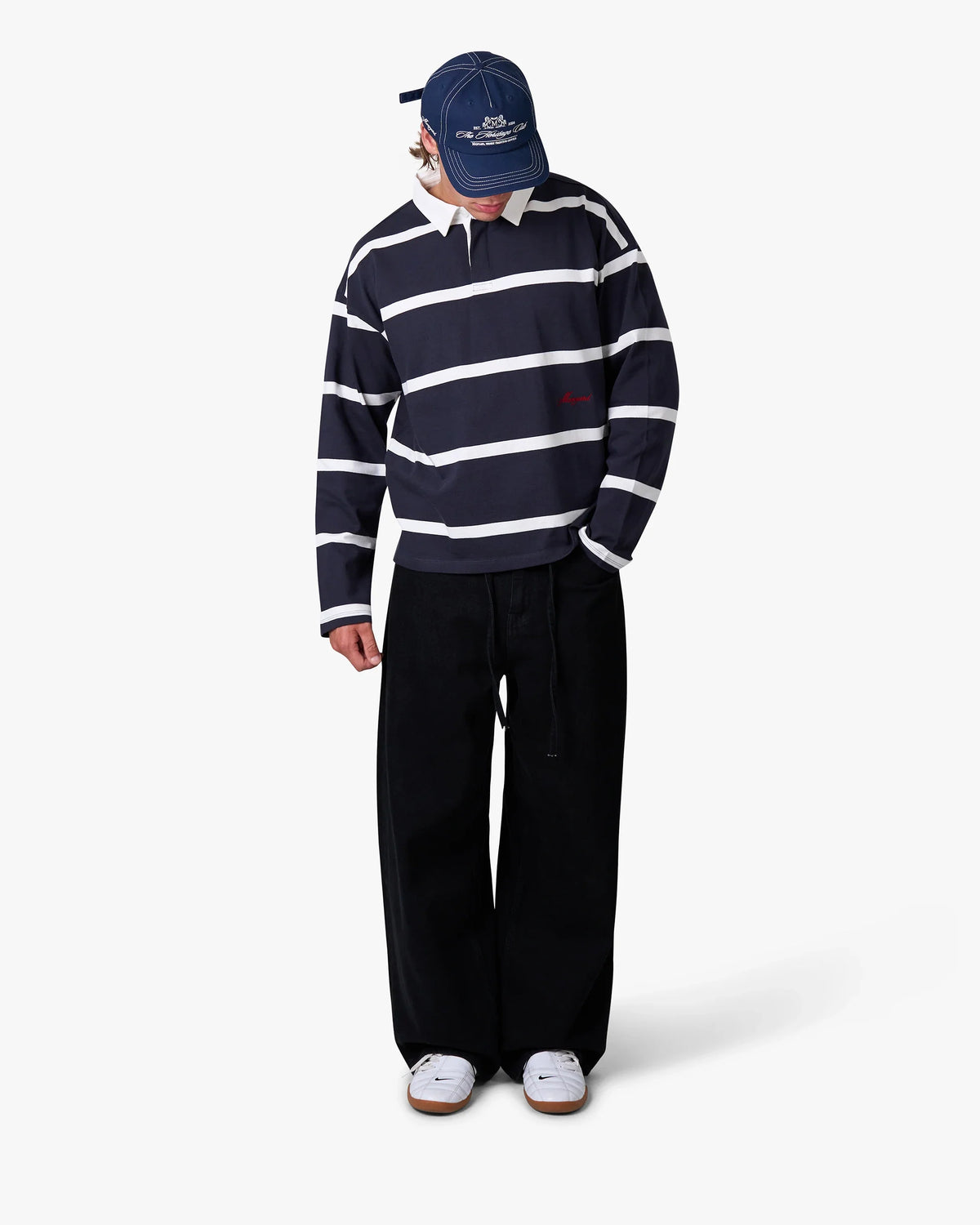 Broker Longsleeve Polo | Navy/White