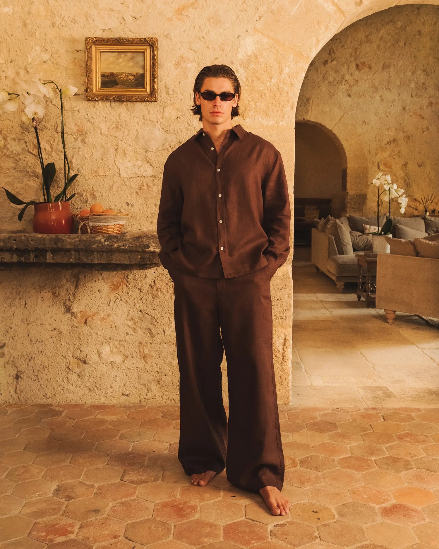 Cannes Linen Set | Brown
