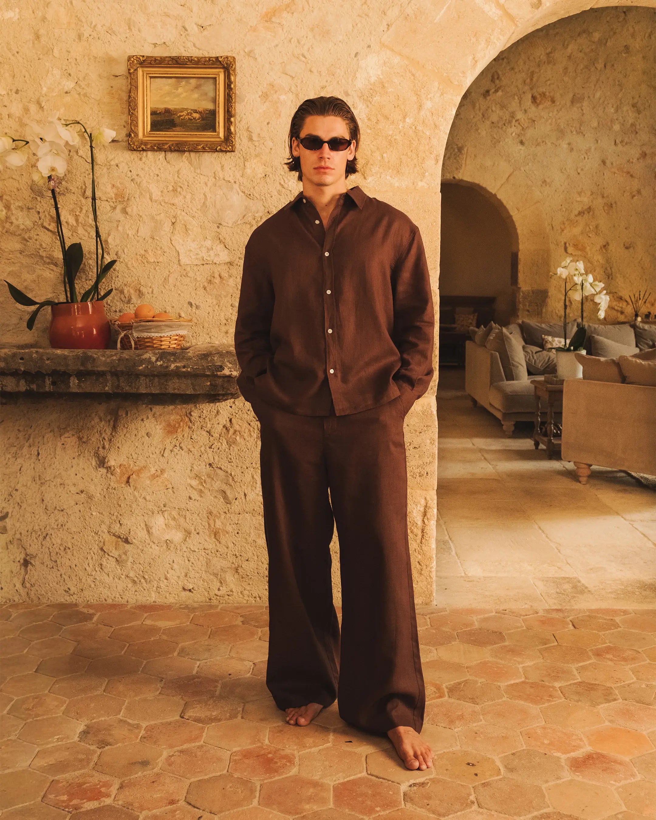Cannes Linen Shirt | Brown